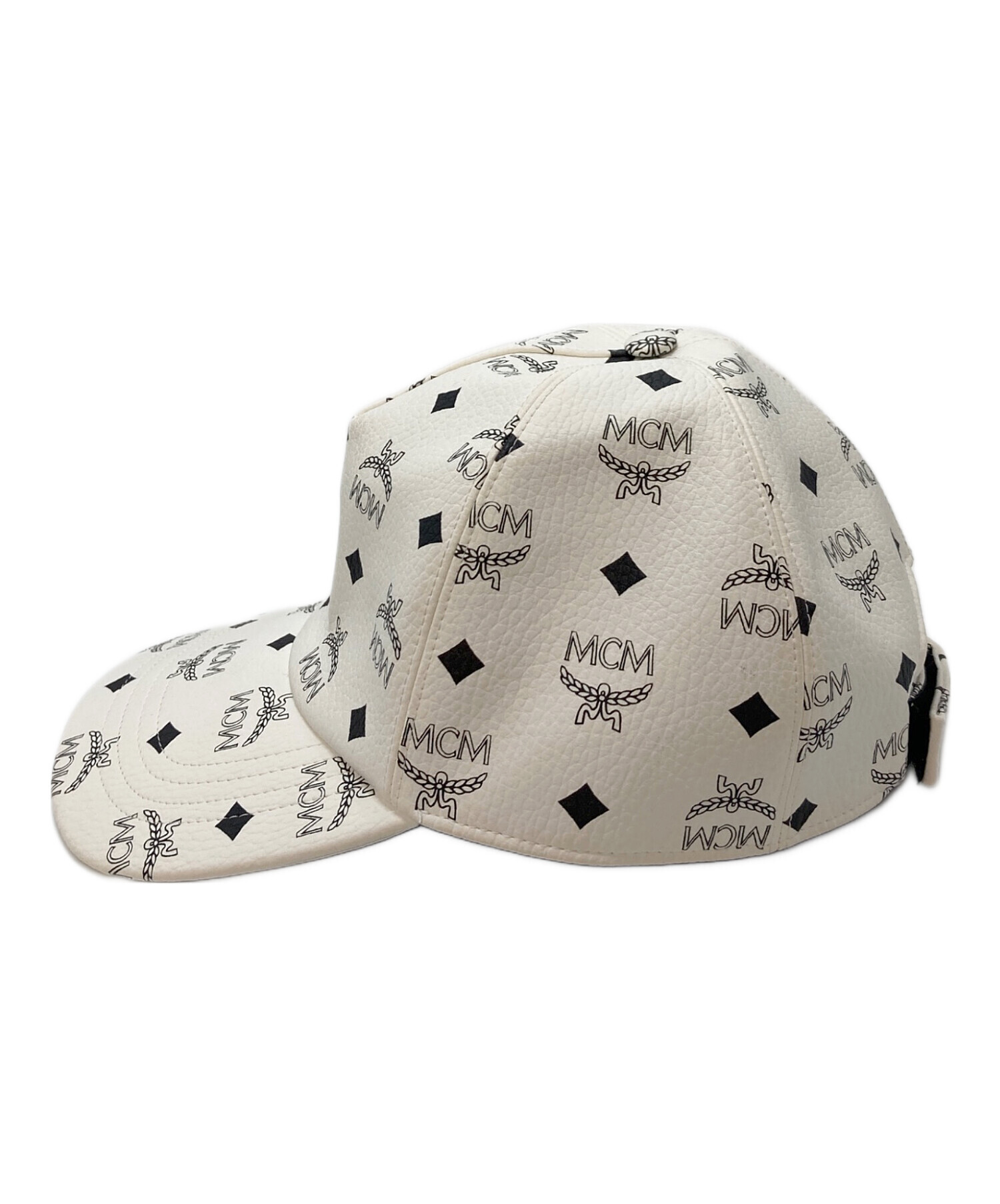 中古・古着通販】MCM (エムシーエム) 総柄レザーキャップ ホワイト