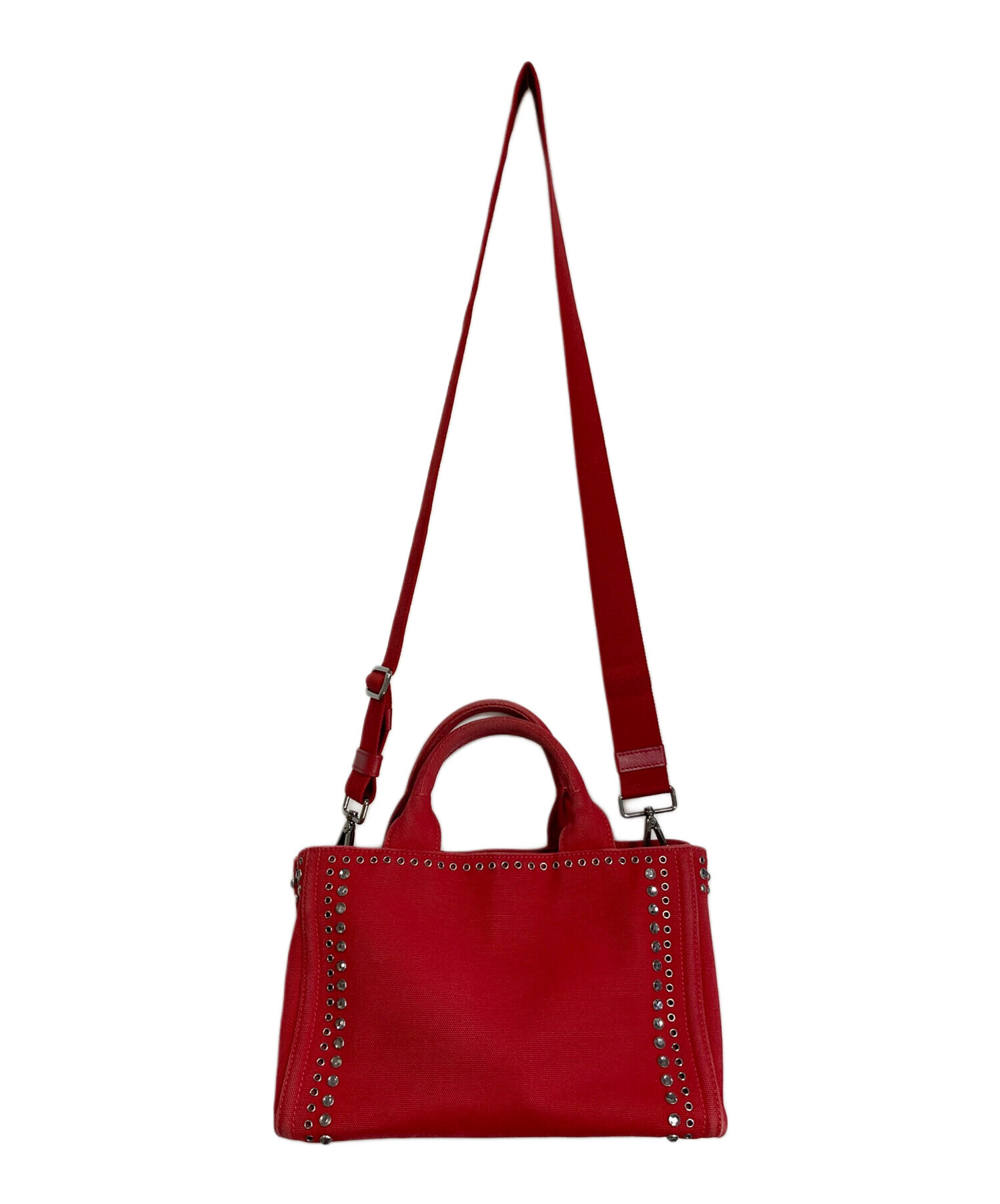 中古・古着通販】PRADA (プラダ) カナパ ビジュースタッズ 2wayバッグ