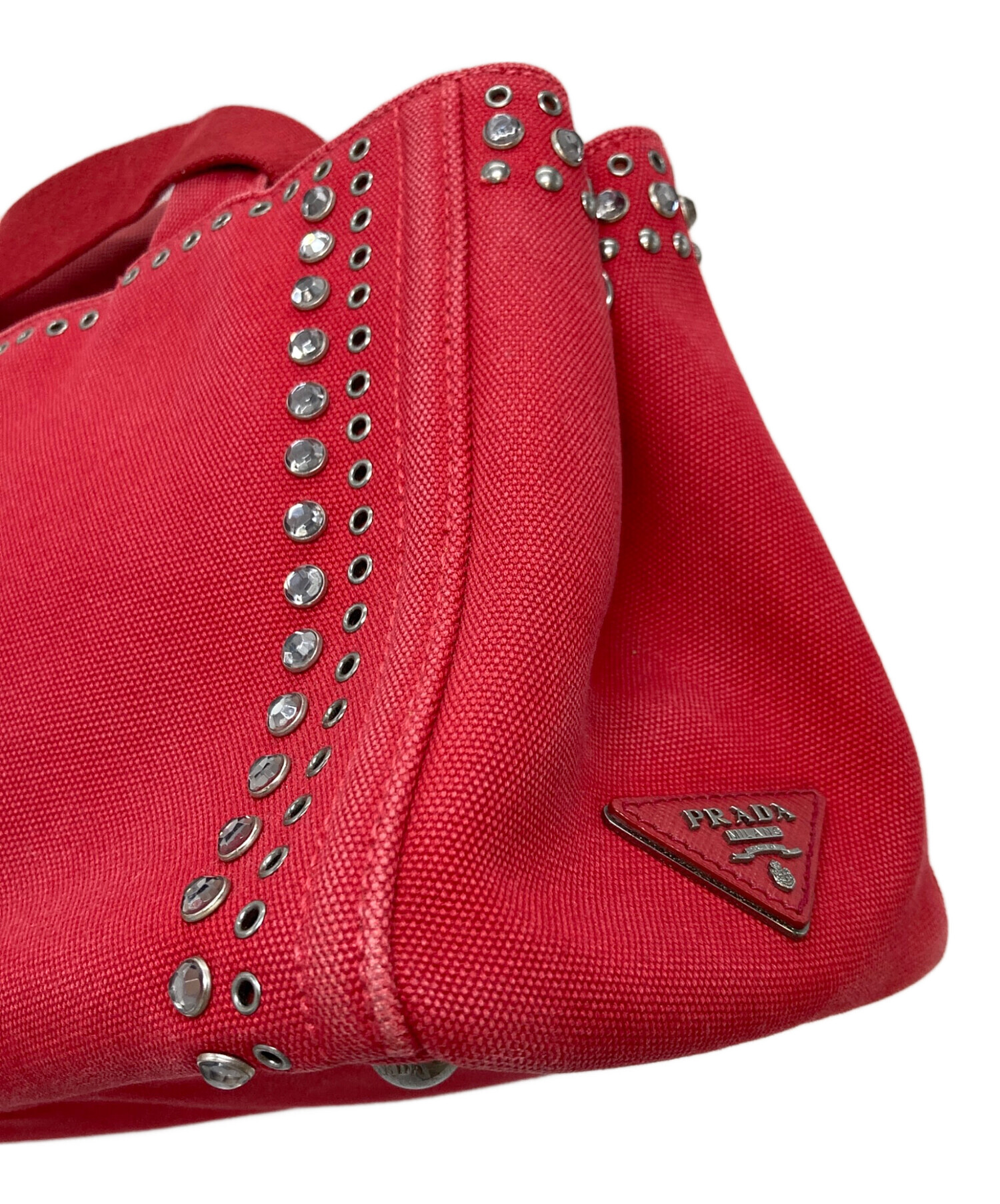中古・古着通販】PRADA (プラダ) カナパ ビジュースタッズ 2wayバッグ