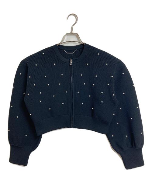 未使用に近い セルフォード ゴルフ モノグラムPTカットカーディガン ジャケット CELFORD GOLFのモノグラムPTカットカーディガン（Black）を