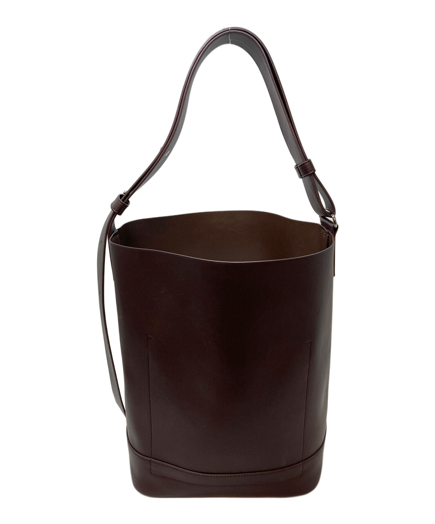 ＆MyuQ ブラウンレザートートバッグ 中古・古着通販】&MyuQ (アンドミューク) バケツトートバッグ