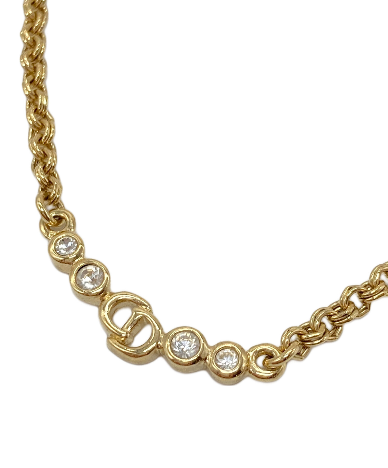 Christian Dior ネックレス ゴールド ストーン ヴィンテージ 中古・古着通販】Christian Dior (クリスチャン ディオール) ストーン