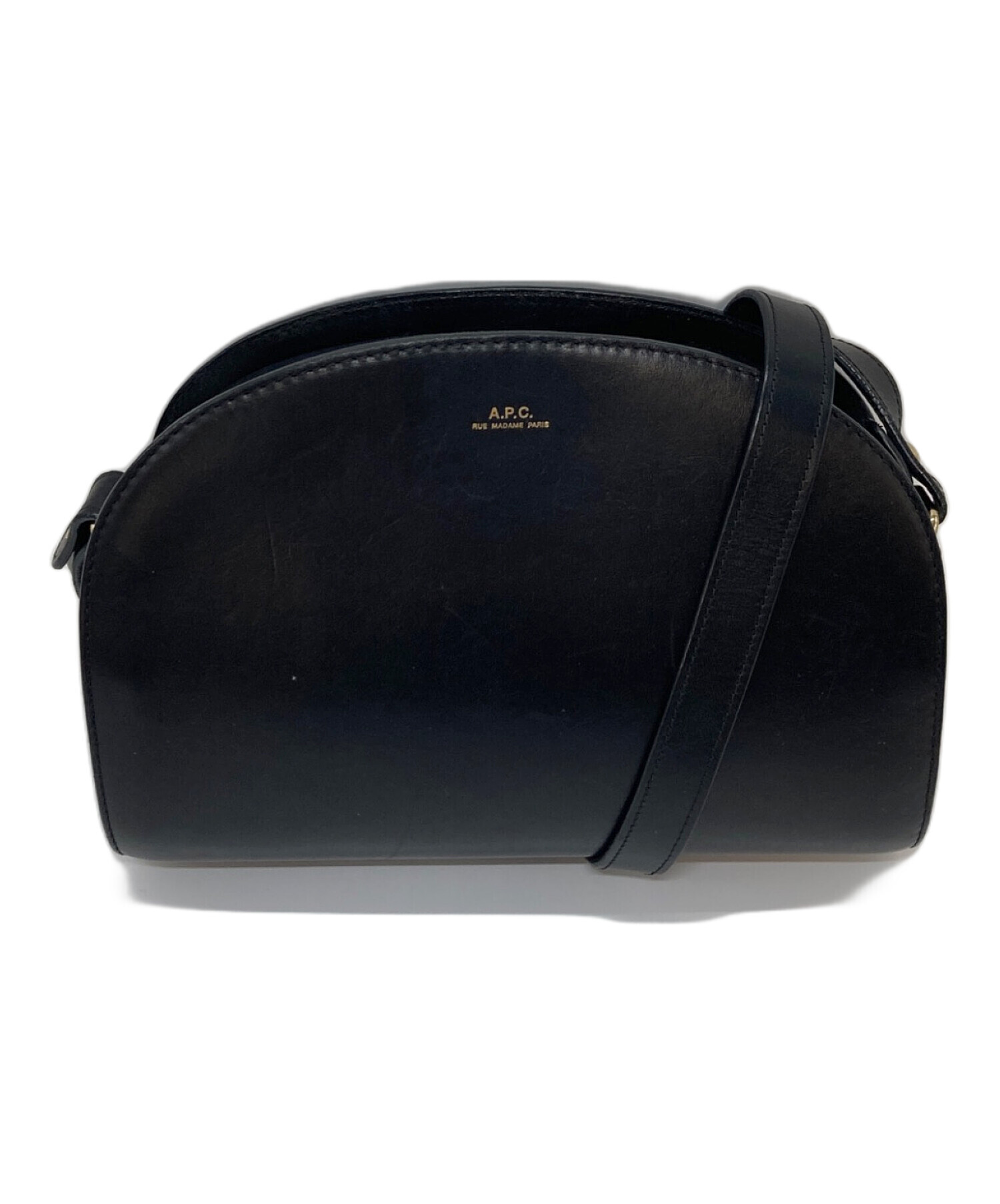 A.P.C. ハーフムーン　ショルダーバッグ ブラック 中古・古着通販】A.P.C. (アーペーセー) ハーフムーンバッグ