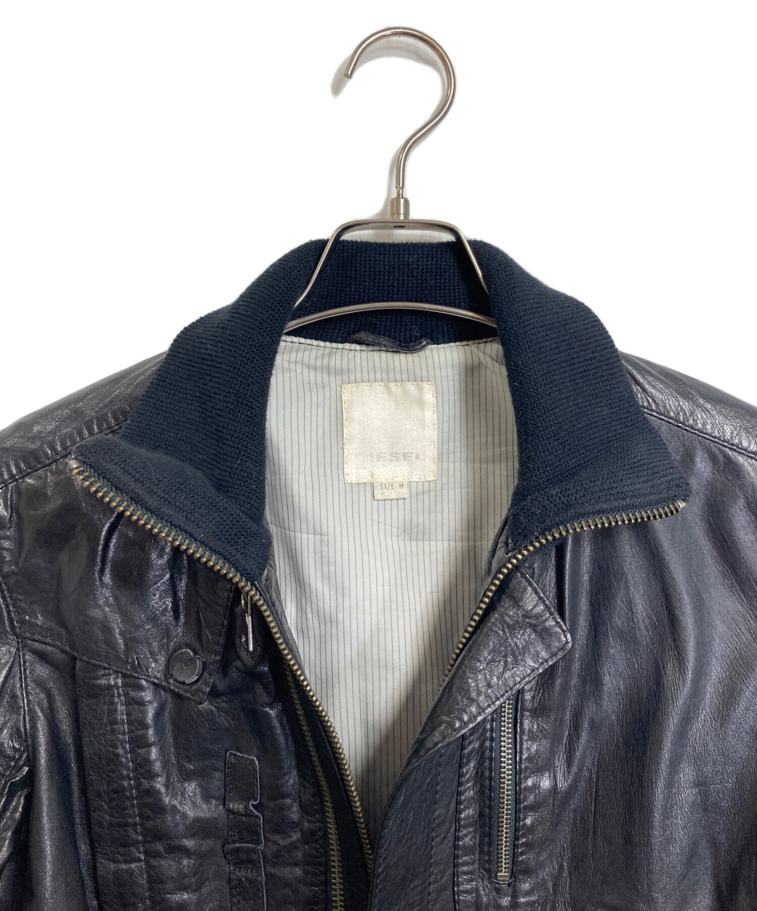 中古・古着通販】DIESEL (ディーゼル) レザージャケット アウター 羊革 