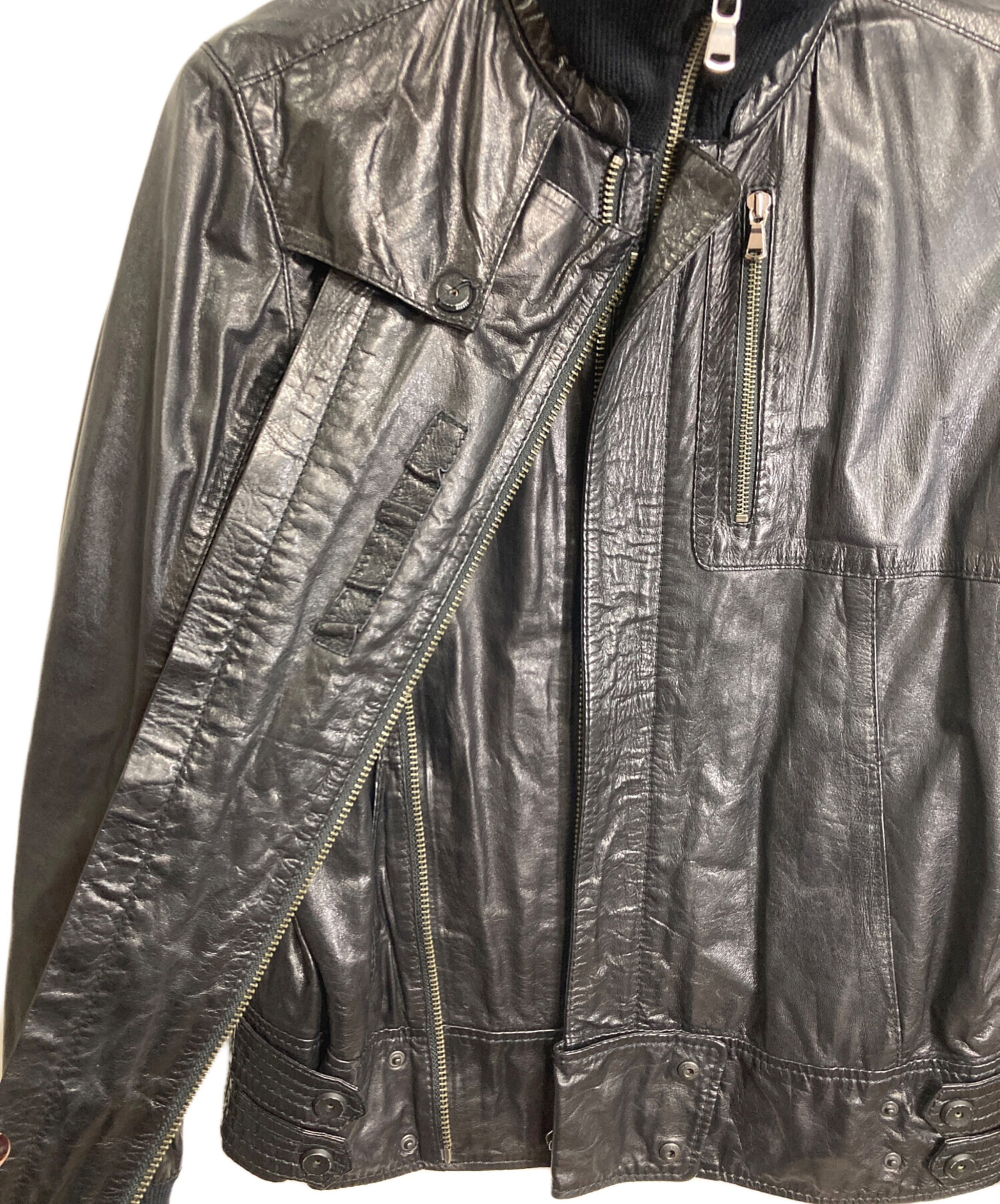 中古・古着通販】DIESEL (ディーゼル) レザージャケット アウター 羊革 