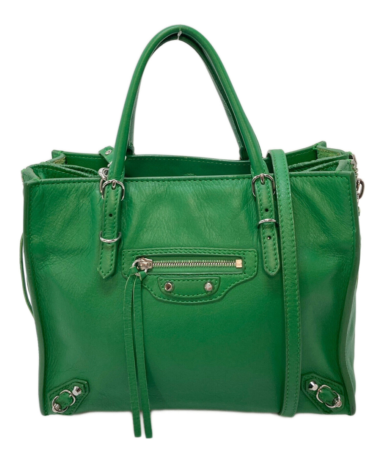 希少　バレンシアガ トートバッグ 緑 中古・古着通販】BALENCIAGA (バレンシアガ) ショルダーバッグ