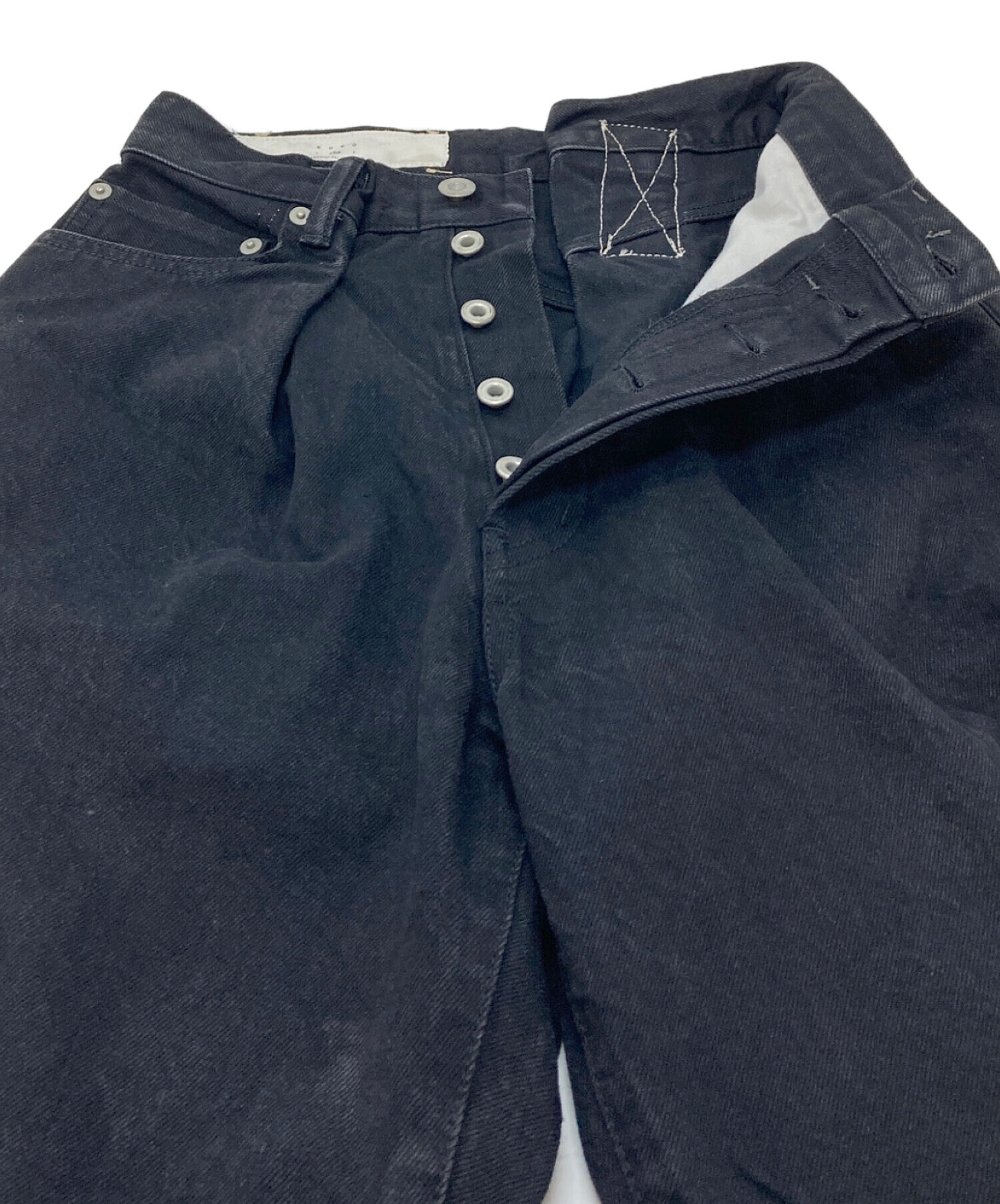 中古・古着通販】KURO (クロ) クロスワイドデニムパンツ インディゴ