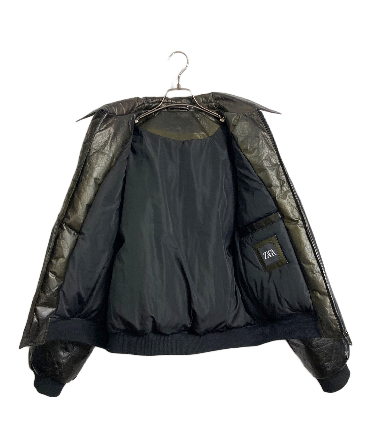 中古・古着通販】ZARA (ザラ) エコレザーボンバージャケット オリーブ