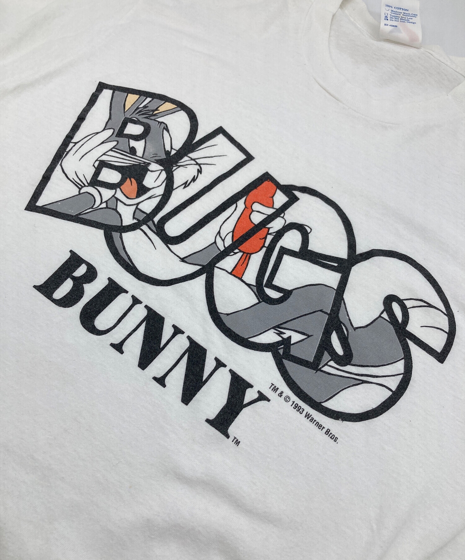 BUNNY 古着 アメカジ 刺繍XL y2k Tシャツ ターコイズ 古着 90s USA製 LOONEY TUNES バックス バニー シャウト Tシャツ XL