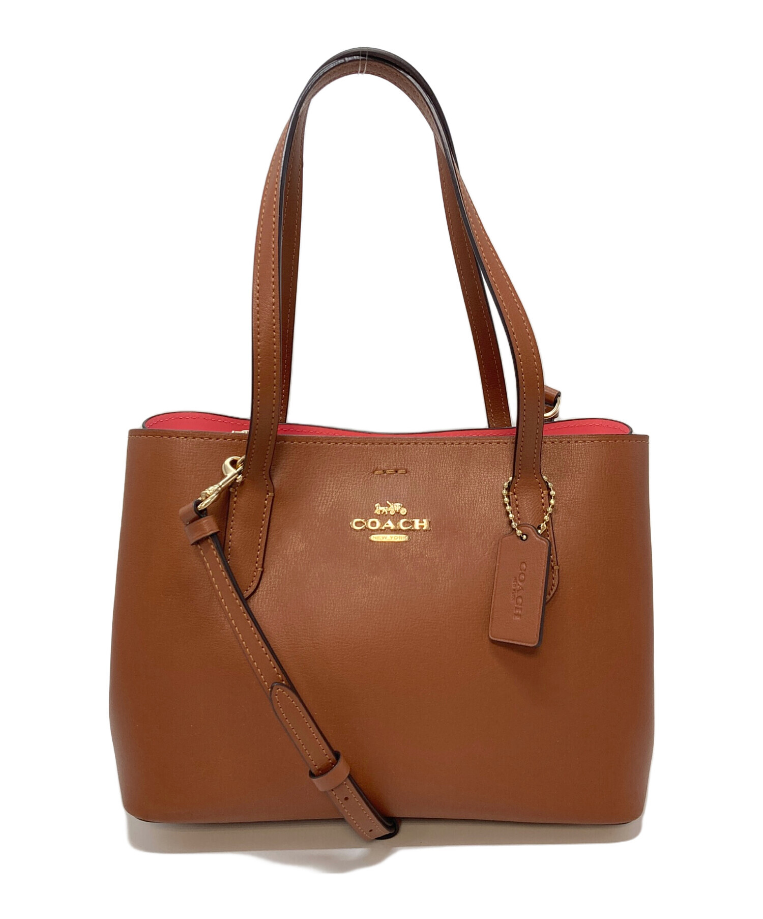 中古・古着通販】COACH (コーチ) 2WAYトートバッグ ブラウン×ピンク 