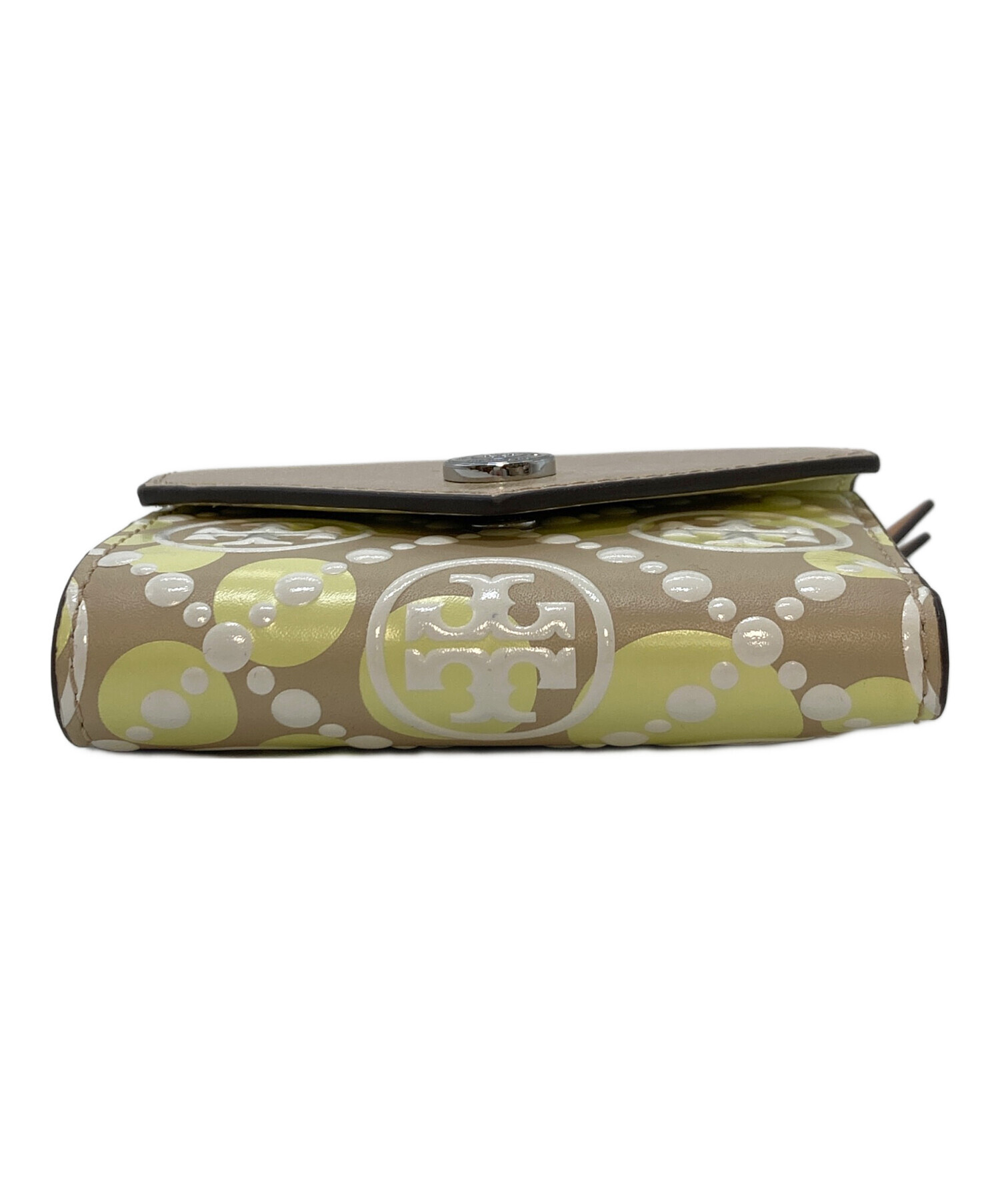 トリーバーチ Tモノグラム エンボス 長財布　スリムウォレット　ベージュ　美品 中古・古着通販】TORY BURCH (トリーバーチ) Tモノグラム コントラスト