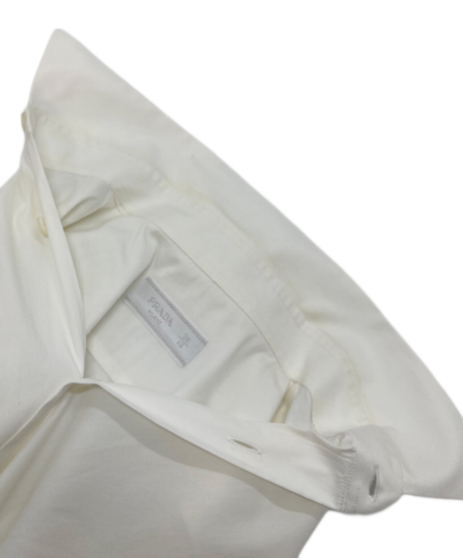 PRADA ホワイト 長袖シャツ 新品 中古・古着通販】PRADA (プラダ) シャツ 長袖シャツ ナイロン混