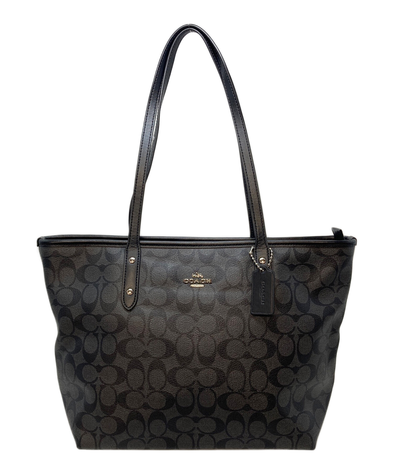 中古・古着通販】COACH (コーチ) シグネチャー トートバッグ ブラック 