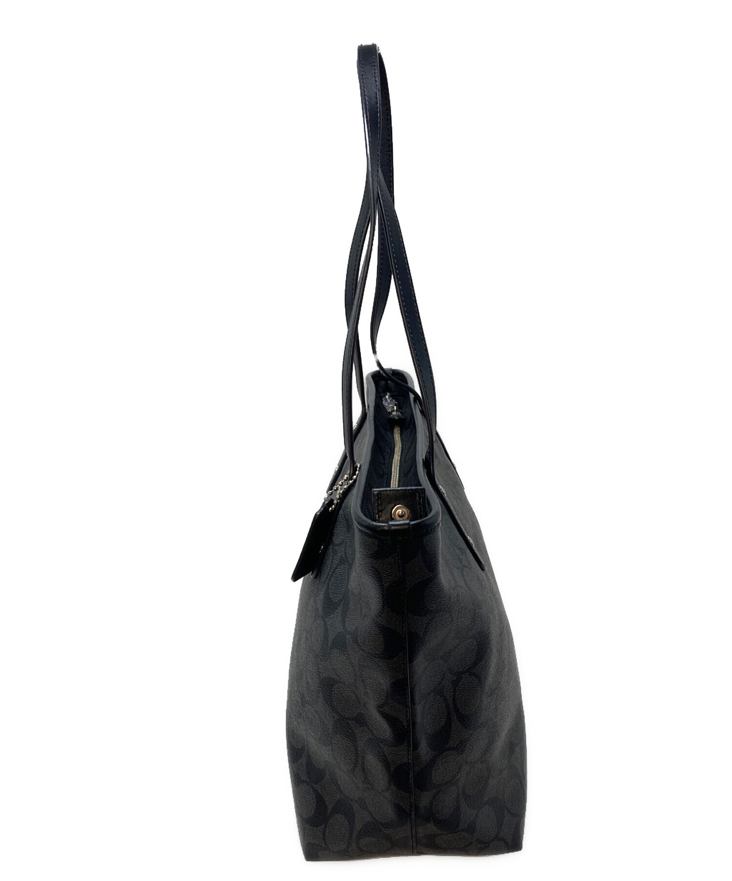 中古・古着通販】COACH (コーチ) シグネチャー トートバッグ ブラック 