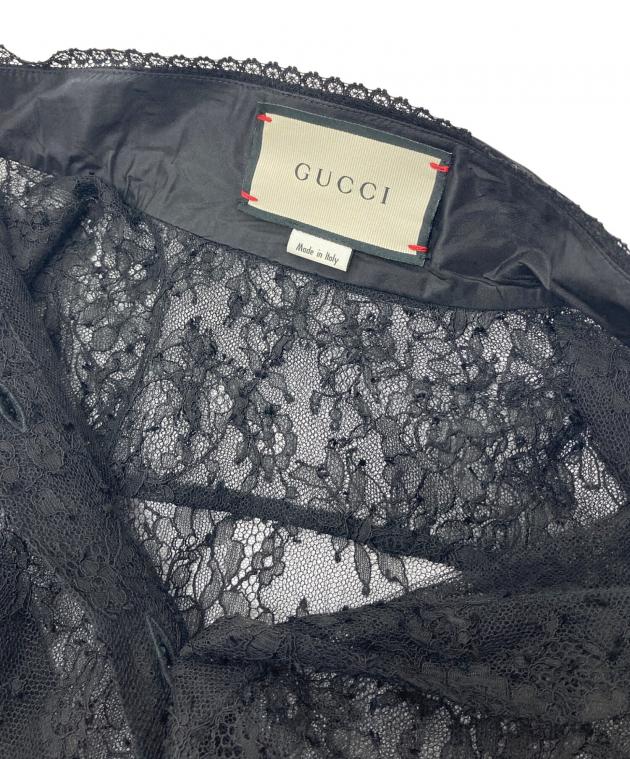 中古・古着通販】GUCCI (グッチ) フラワーレースワンピース 長袖