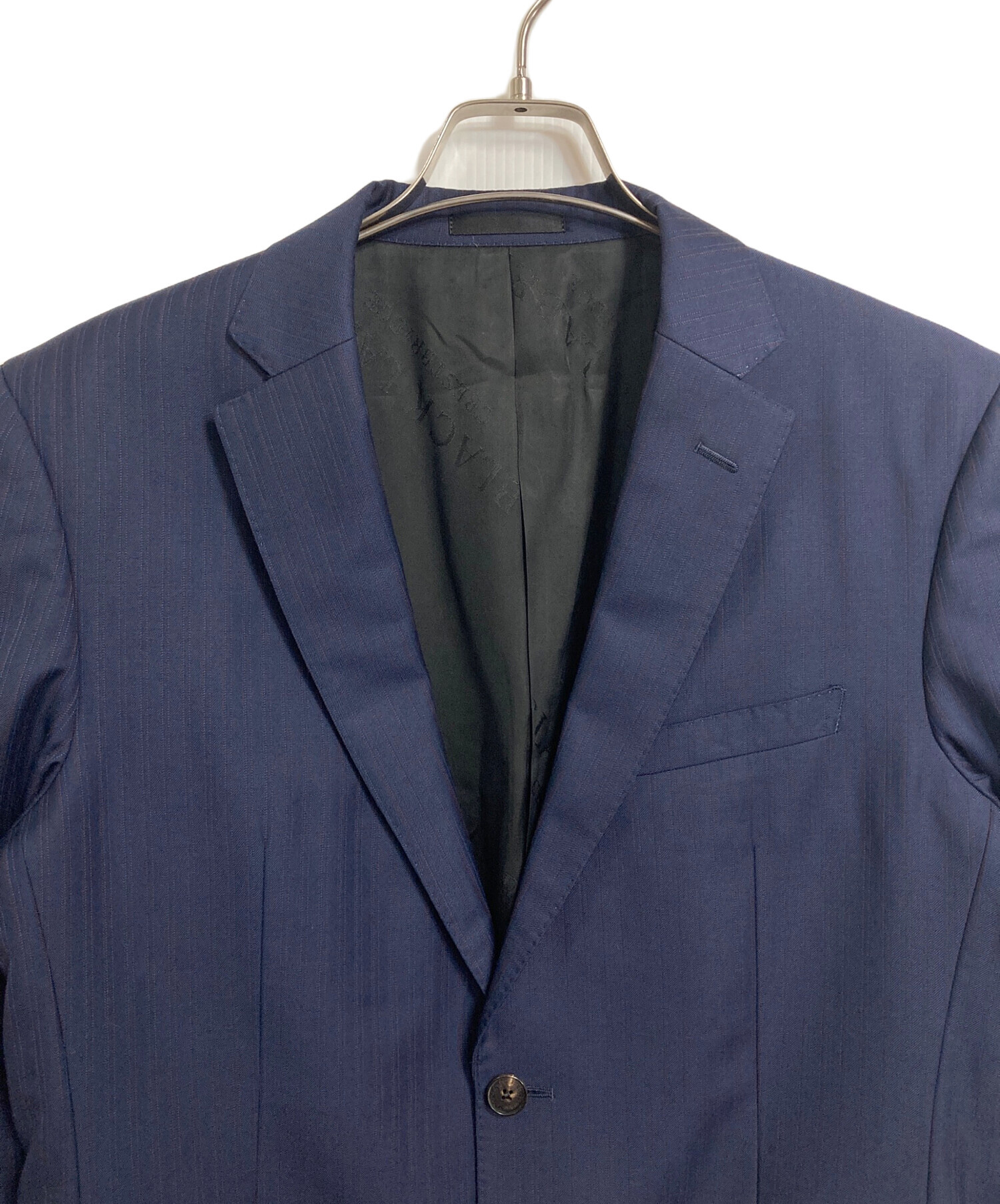H*u様 良品✨ブラックレーベルクレストブリッジ セットアップスーツ 紺 ストラ BLACK LABEL ネイビー ストライプ スーツセット ブラックレーベル