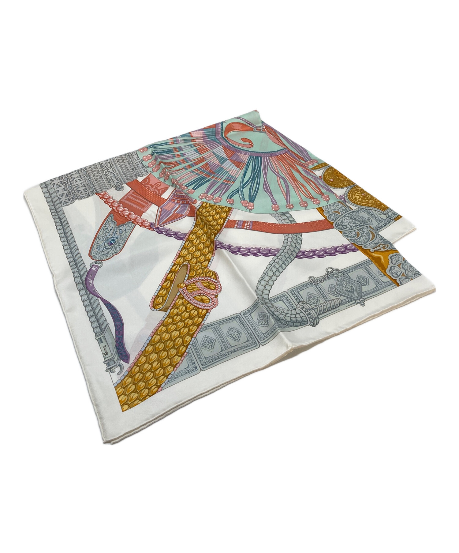 HERMES エルメス　未使用　ベルトのようなデザインスカーフ 中古・古着通販】HERMES (エルメス) シルクスカーフ ベルトと紐 cein