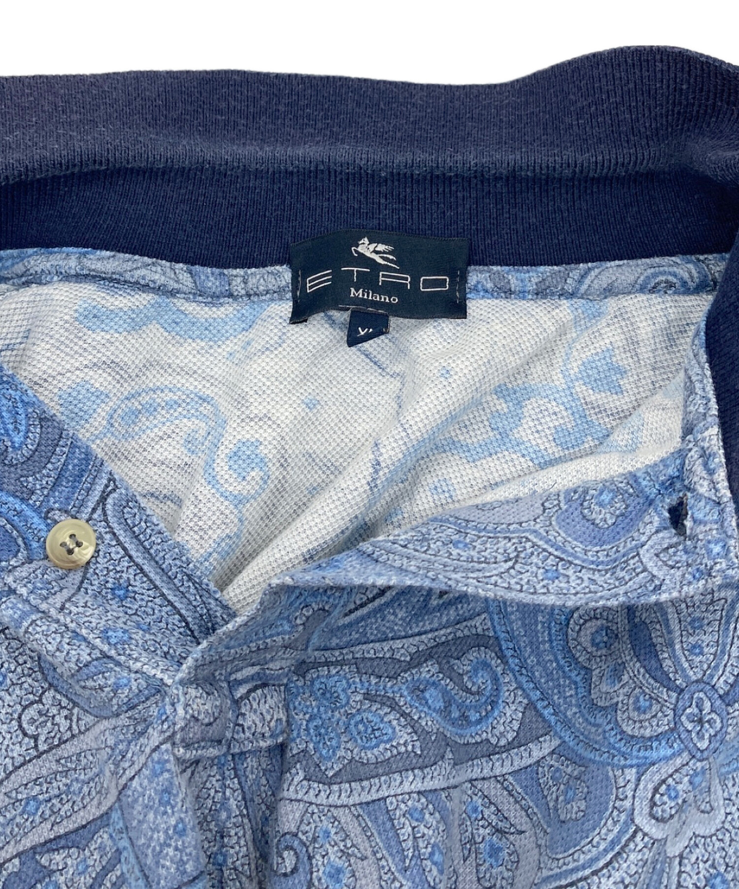 中古・古着通販】ETRO (エトロ) ペイズリー柄ポロシャツ 半袖シャツ 総