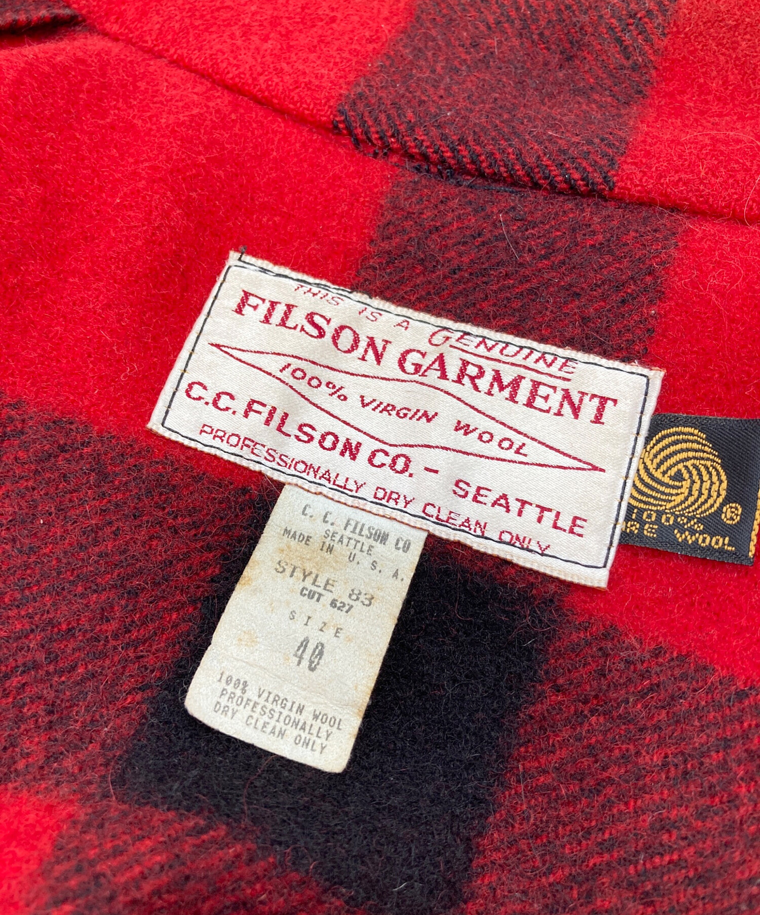 FILSON GARMENT アメリカ製 ジャケット 40 中古・古着通販】FILSON (フィルソン) 【古着】ダブルマッキーノ