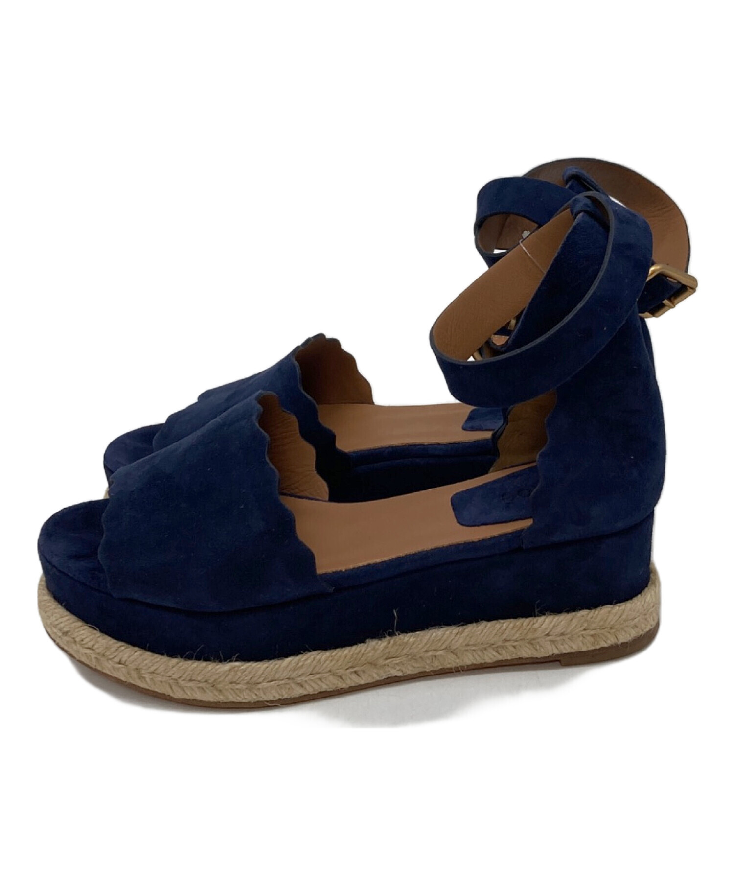 【本日限定再値下げ】Chloe　クロエウェッジエスパドリーユ　サイズ36 箱あり 中古・古着通販】Chloe (クロエ) エスパドリーユ アンクルベルト