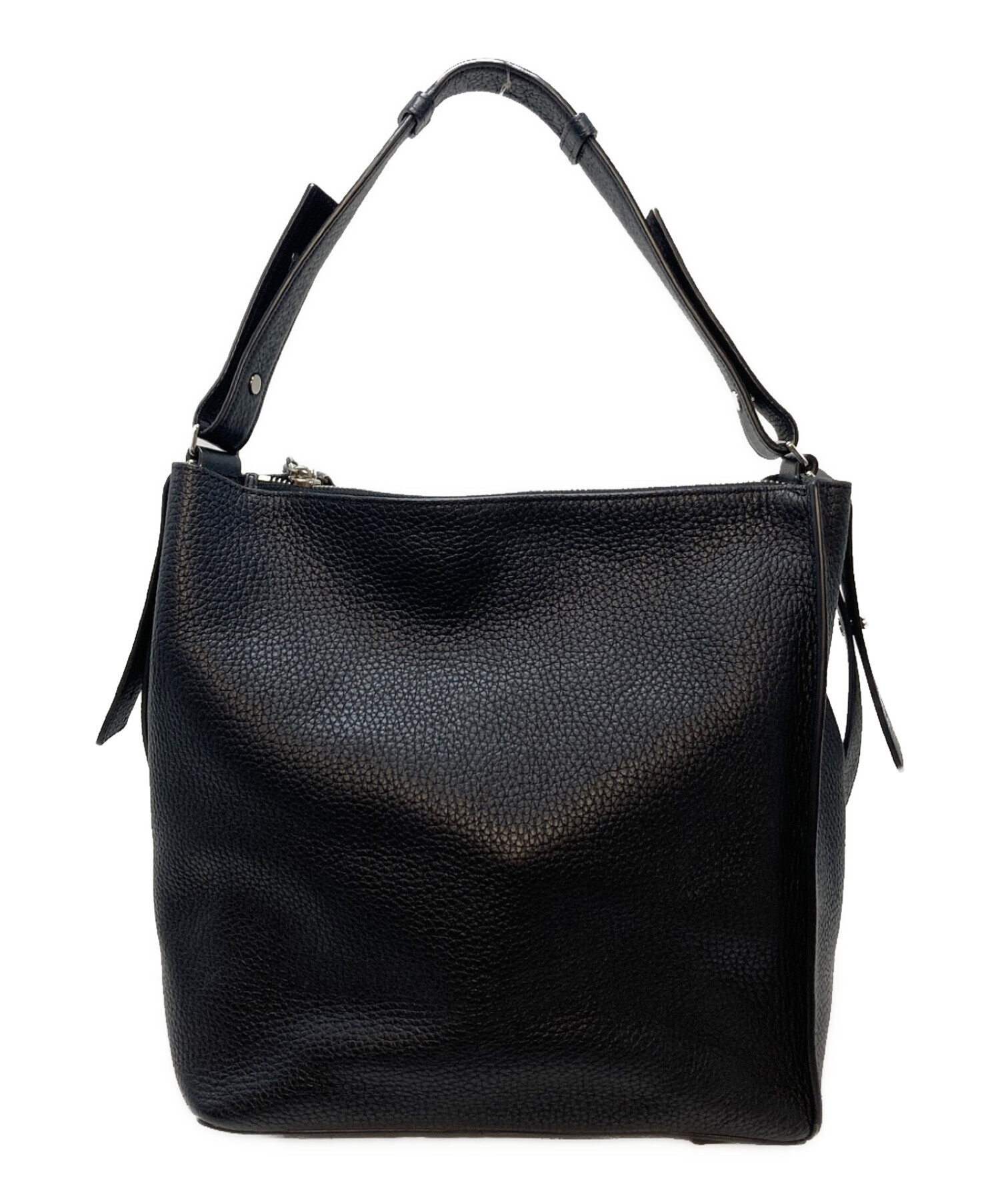All Saints Black 黒 レザー ショルダーバッグ all saints（バッグ 