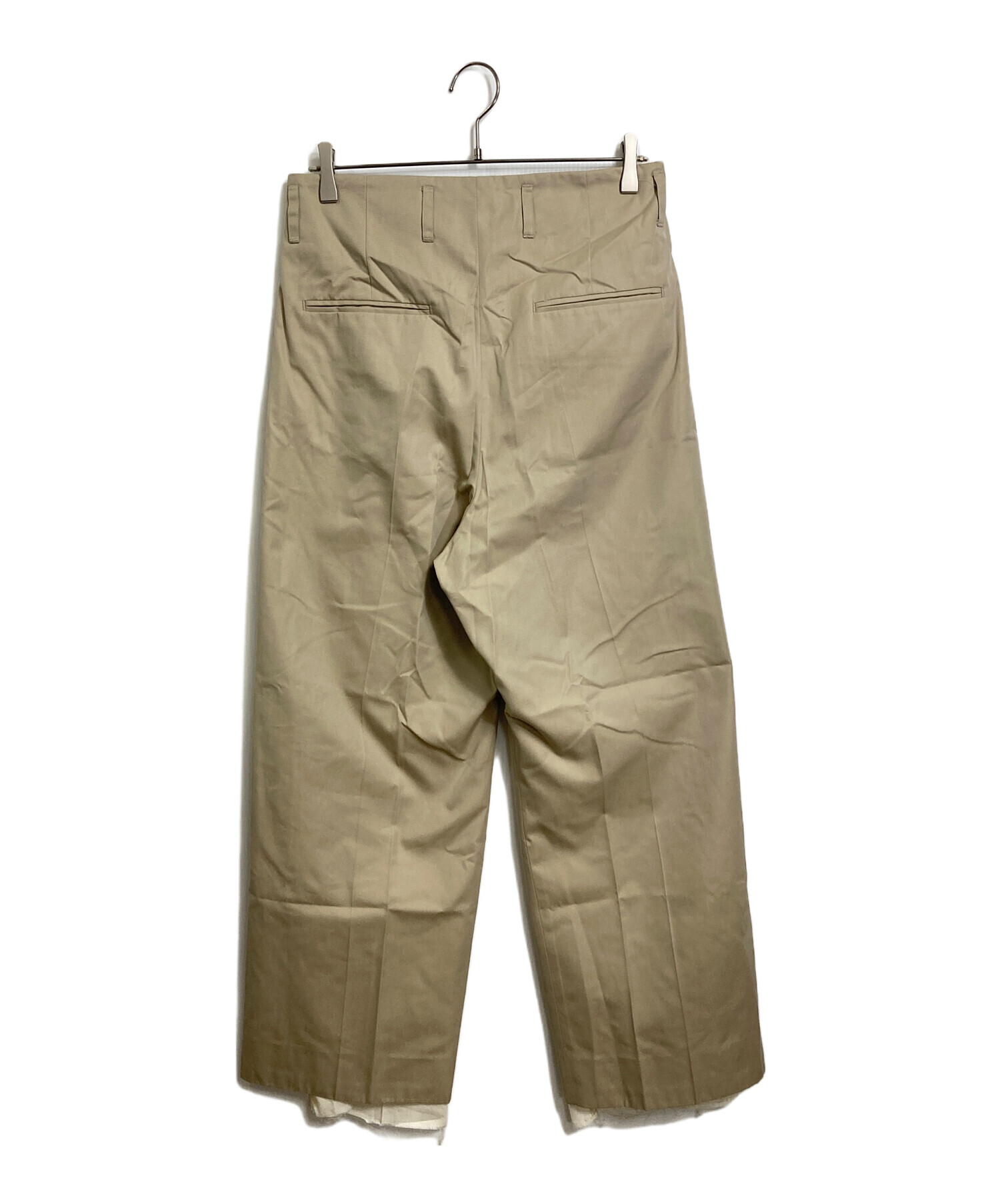 Rich I UNCLE beige サイズ48 中古・古着通販】Rich I (リッチアイ) UNCLE TUCK TAPERED TROUSERS