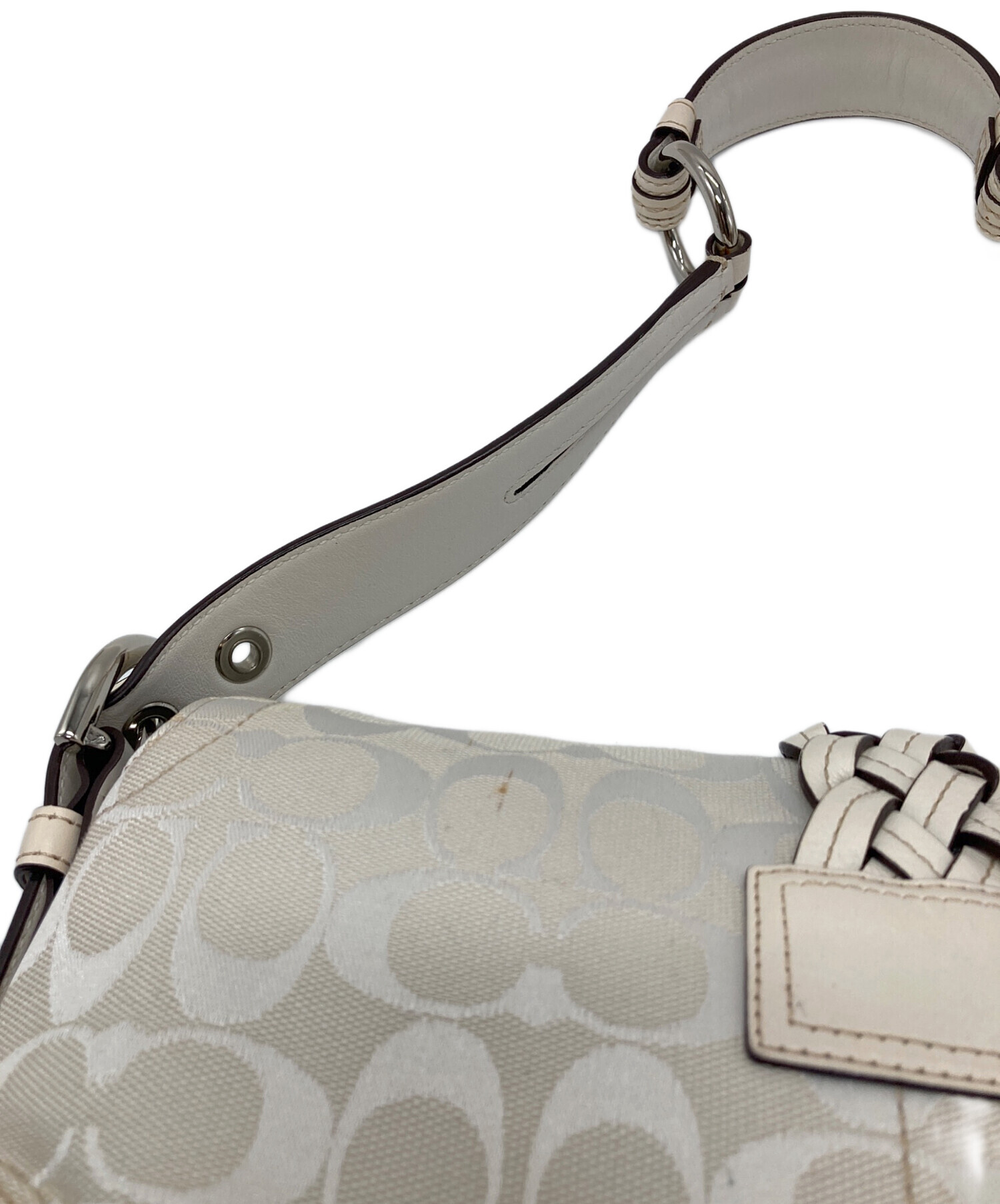 インスタ 販売 COACH ソーホー シグネチャー ワンショルダー ホワイト 