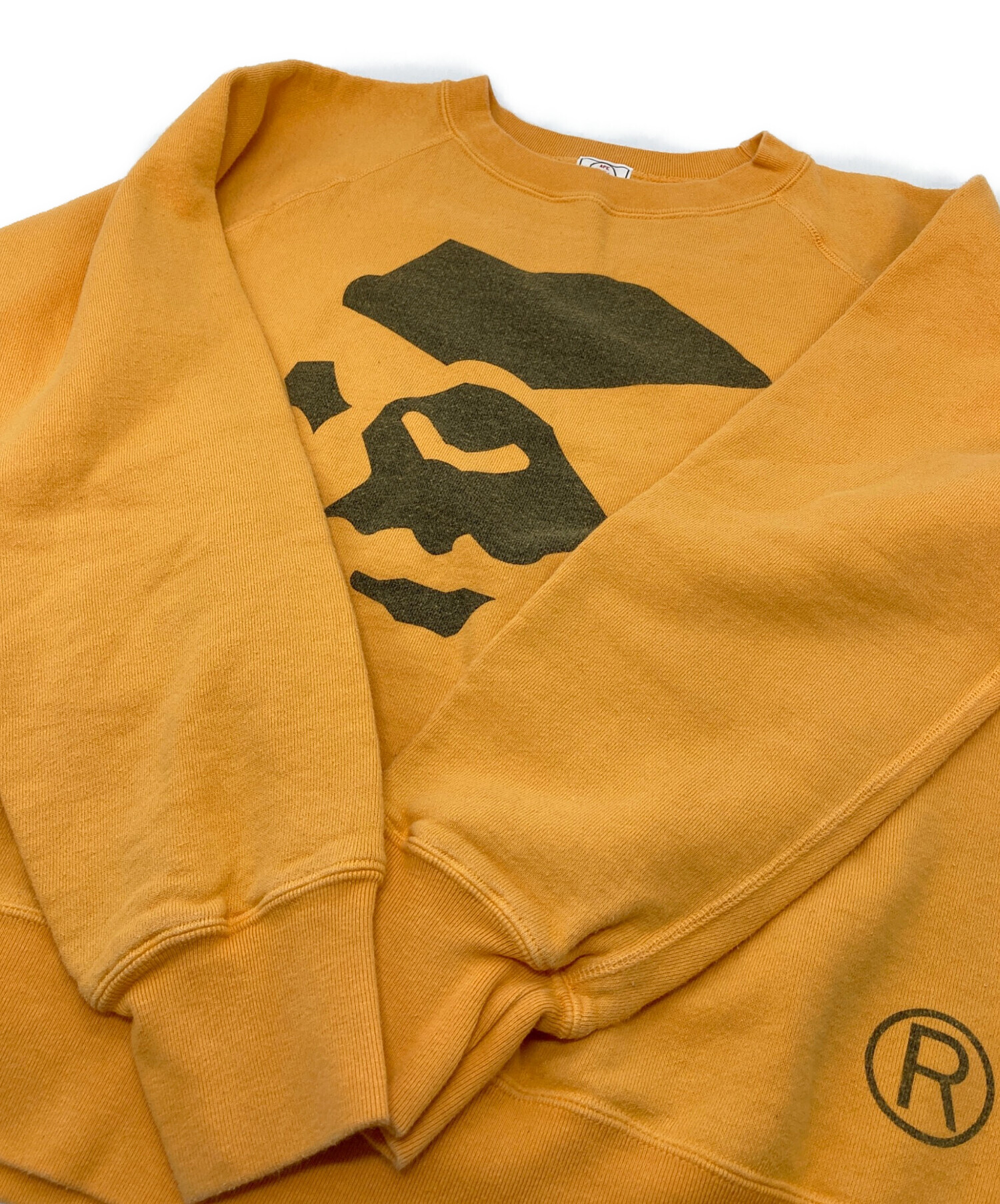 A BATHING APE アベイシングエイプ スウェット F 黄 【古着】【中古】 中古・古着通販】A BATHING APE (ア ベイシング エイプ) ラグラン