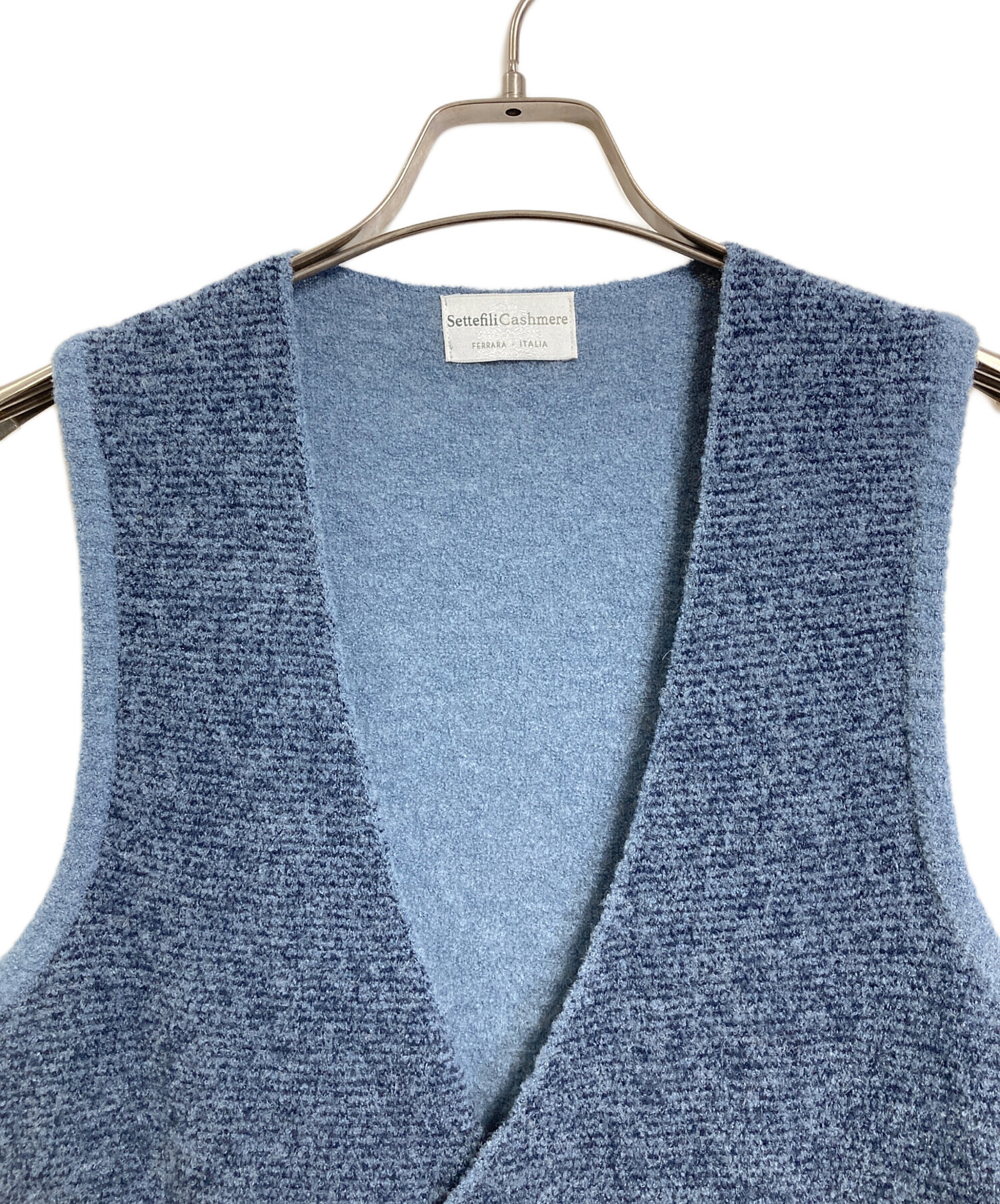 Settefili Cashmere ネイビー ダブルブレストベスト Settefili Cashmere (セッテフィーリ カシミア) Gilet (ニットダブル