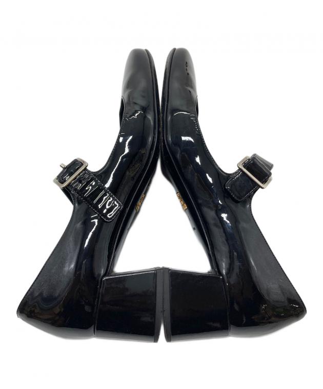 PRADA 黒 エナメル マリージェーン ハイヒール 中古・古着通販】PRADA (プラダ) エナメル メリージェーン パンプス