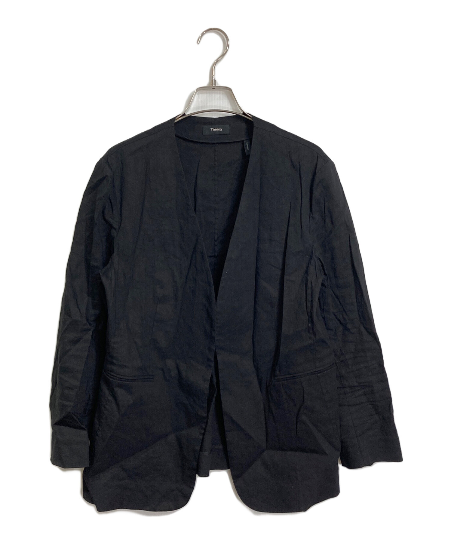中古・古着通販】theory (セオリー) リネンノーカラージャケット