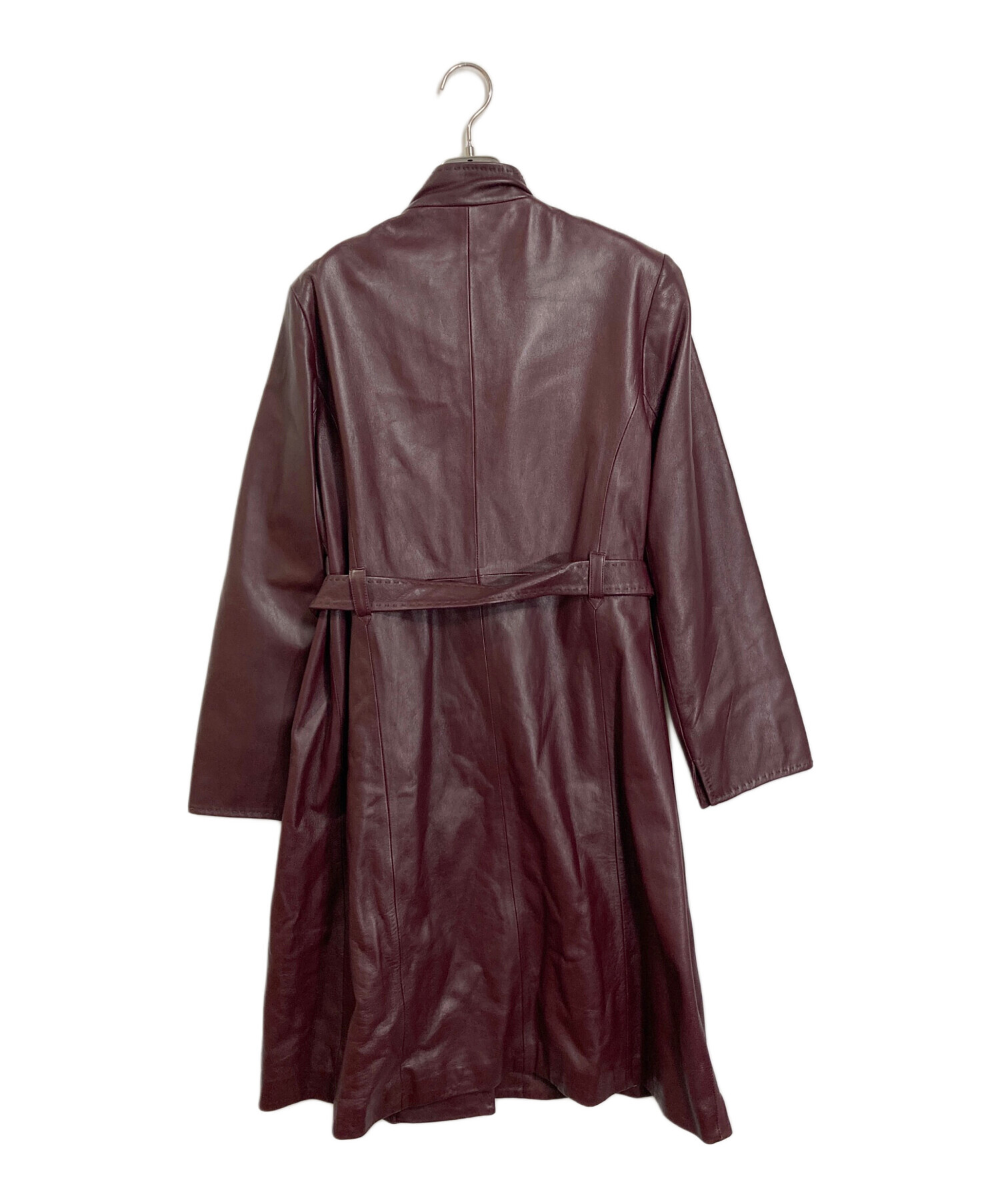 中古・古着通販】BALMAIN (バルマン) レザーコート ロングコート