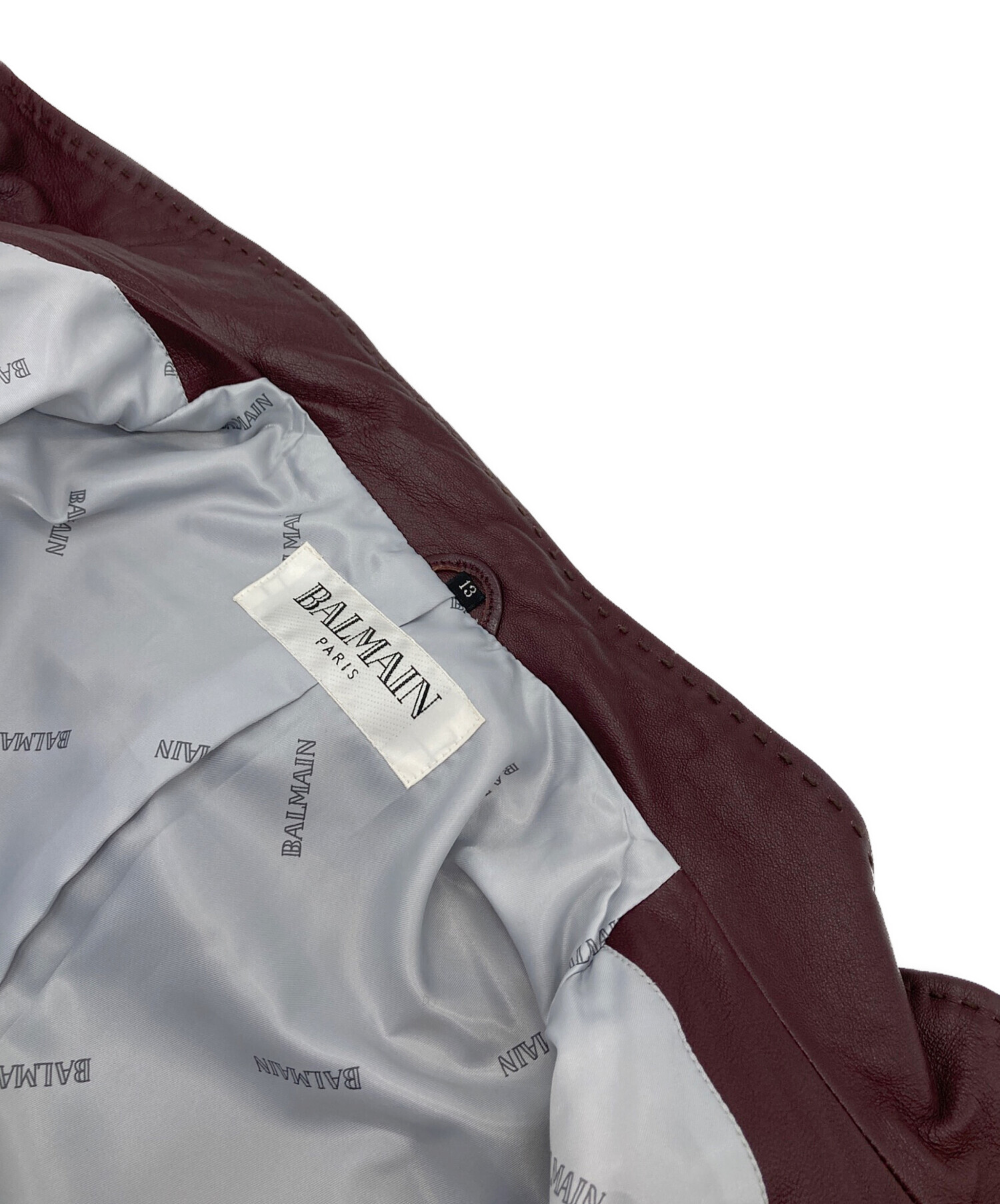 中古・古着通販】BALMAIN (バルマン) レザーコート ロングコート