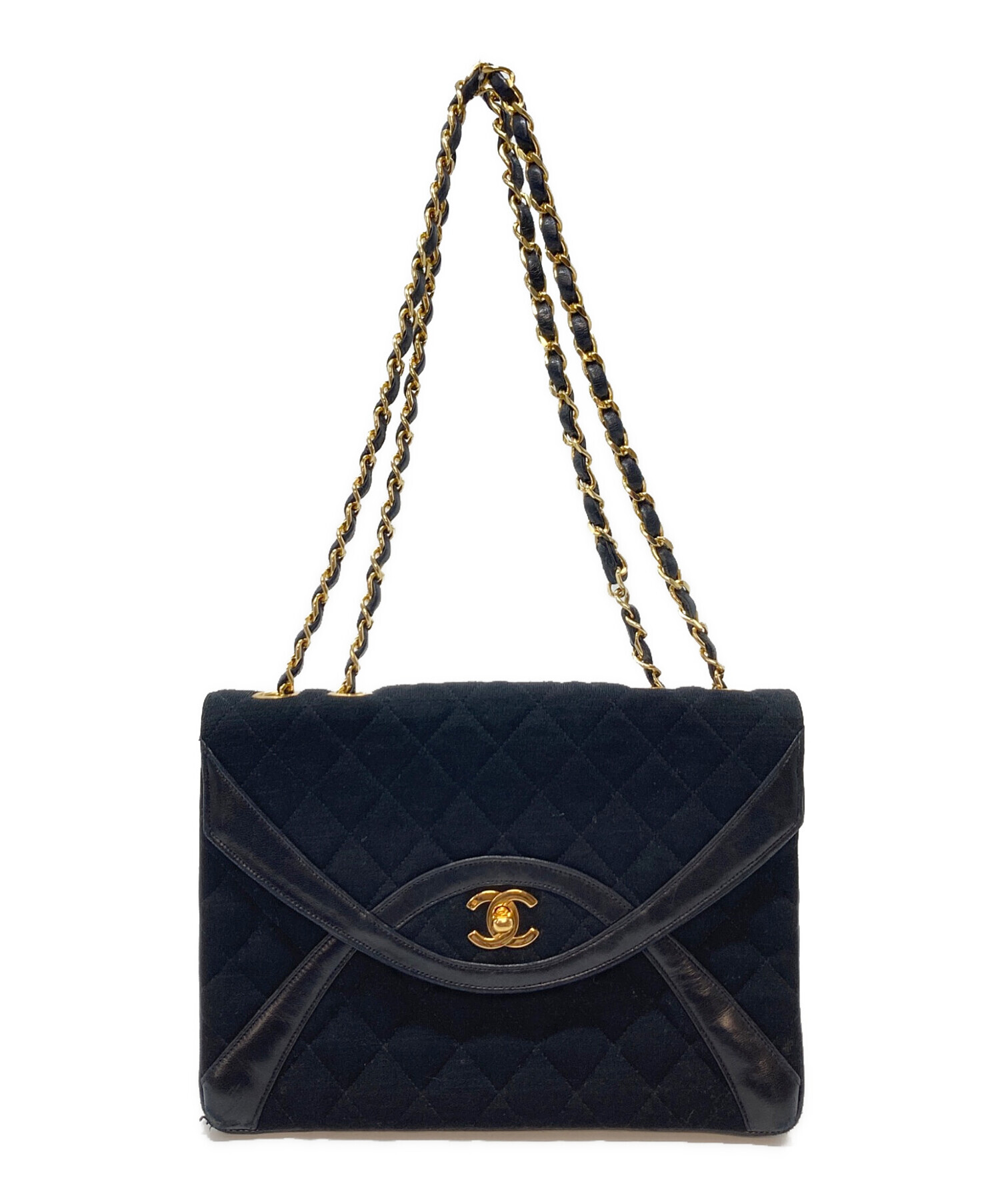 CHANEL ネイビー キルティング バッグ シャネルの買取実績】サテン地のキルティングバックをお買取り！｜奈良