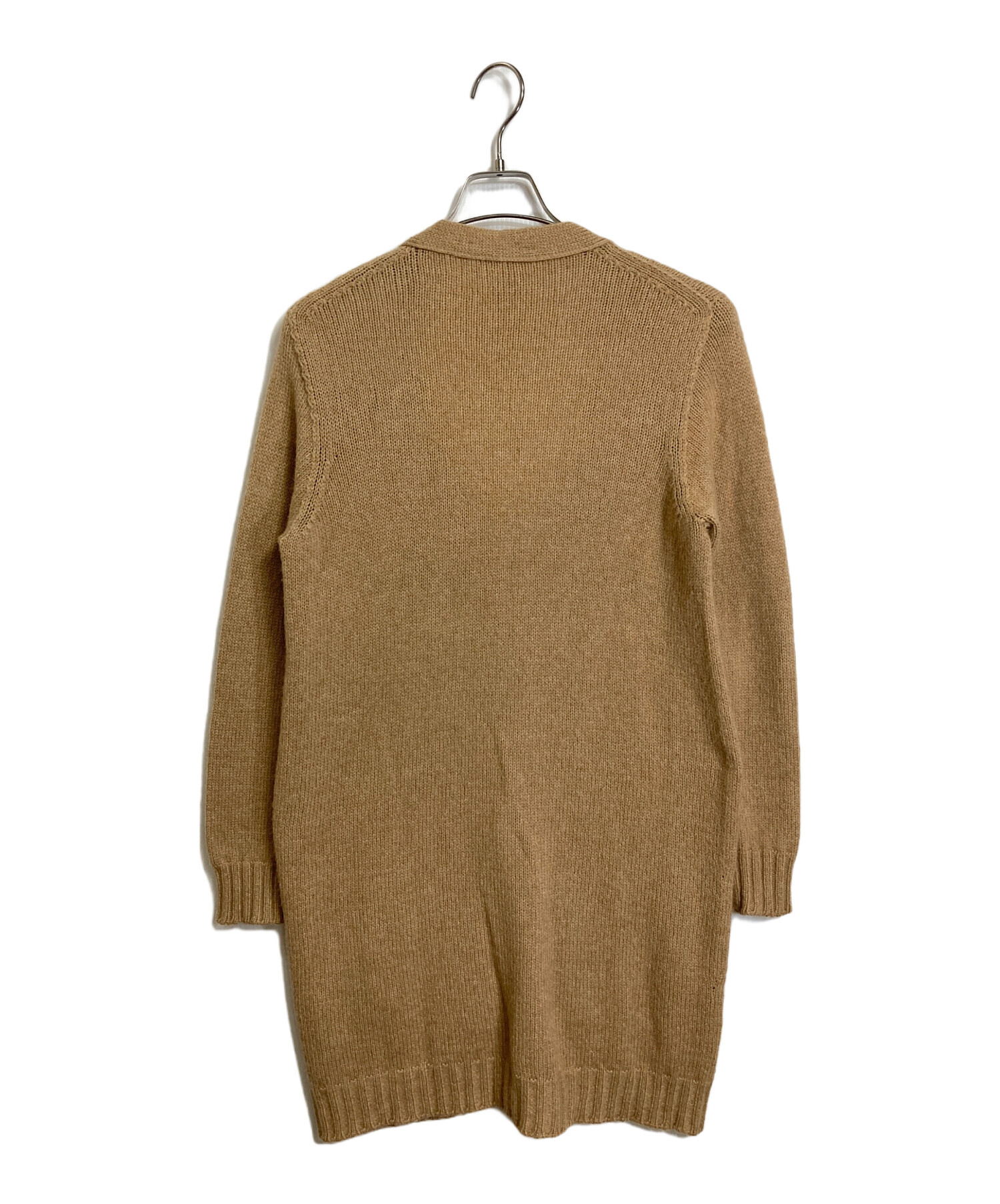 美品 Max Mara ロングカーディガン ガウン キャメル混 ベルト付 S 美品 MaxMara 白タグ ニットガウン ロングカーディガン ベルト