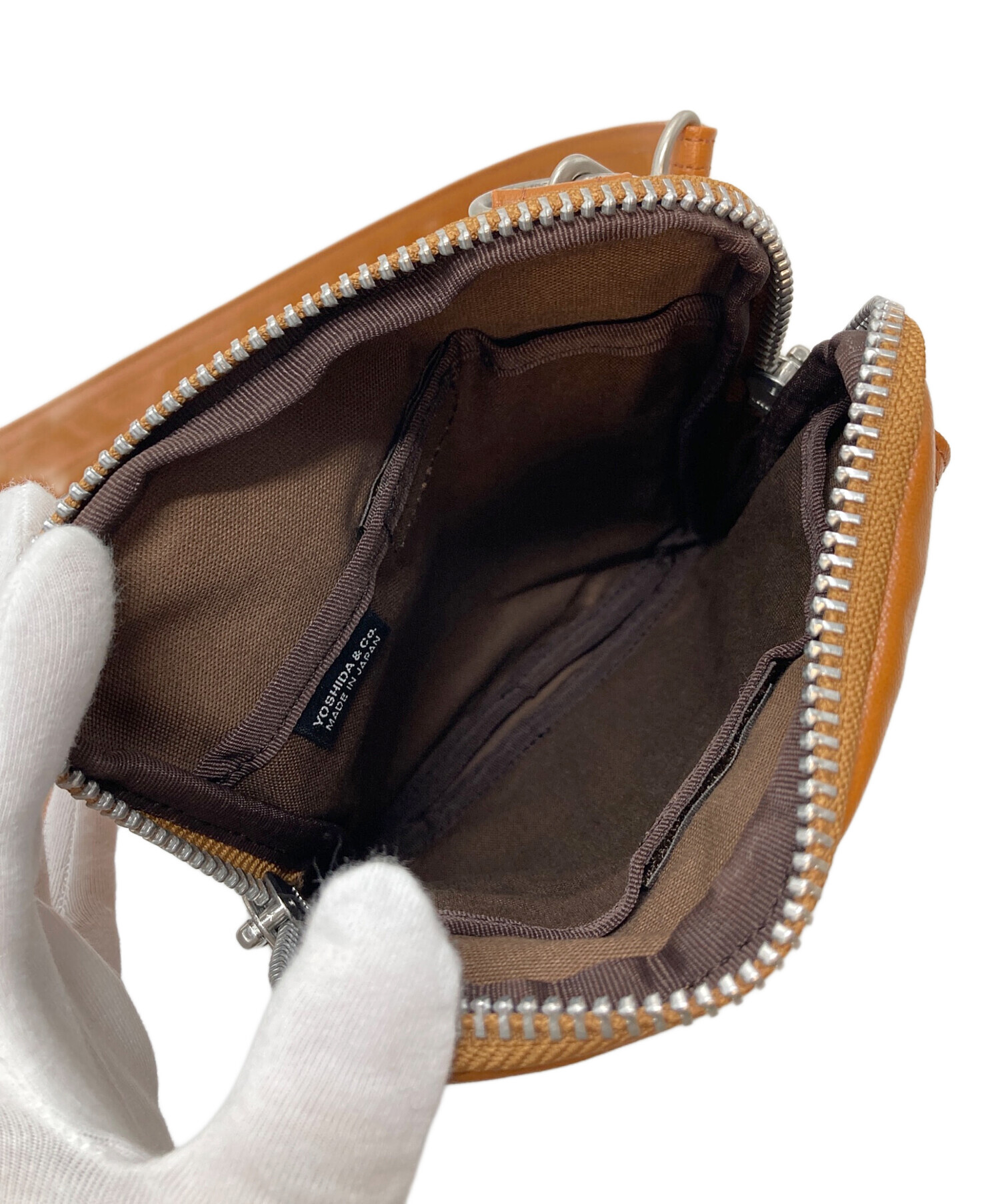 中古・古着通販】PORTER (ポーター) キャメルレザーショルダーバッグ 