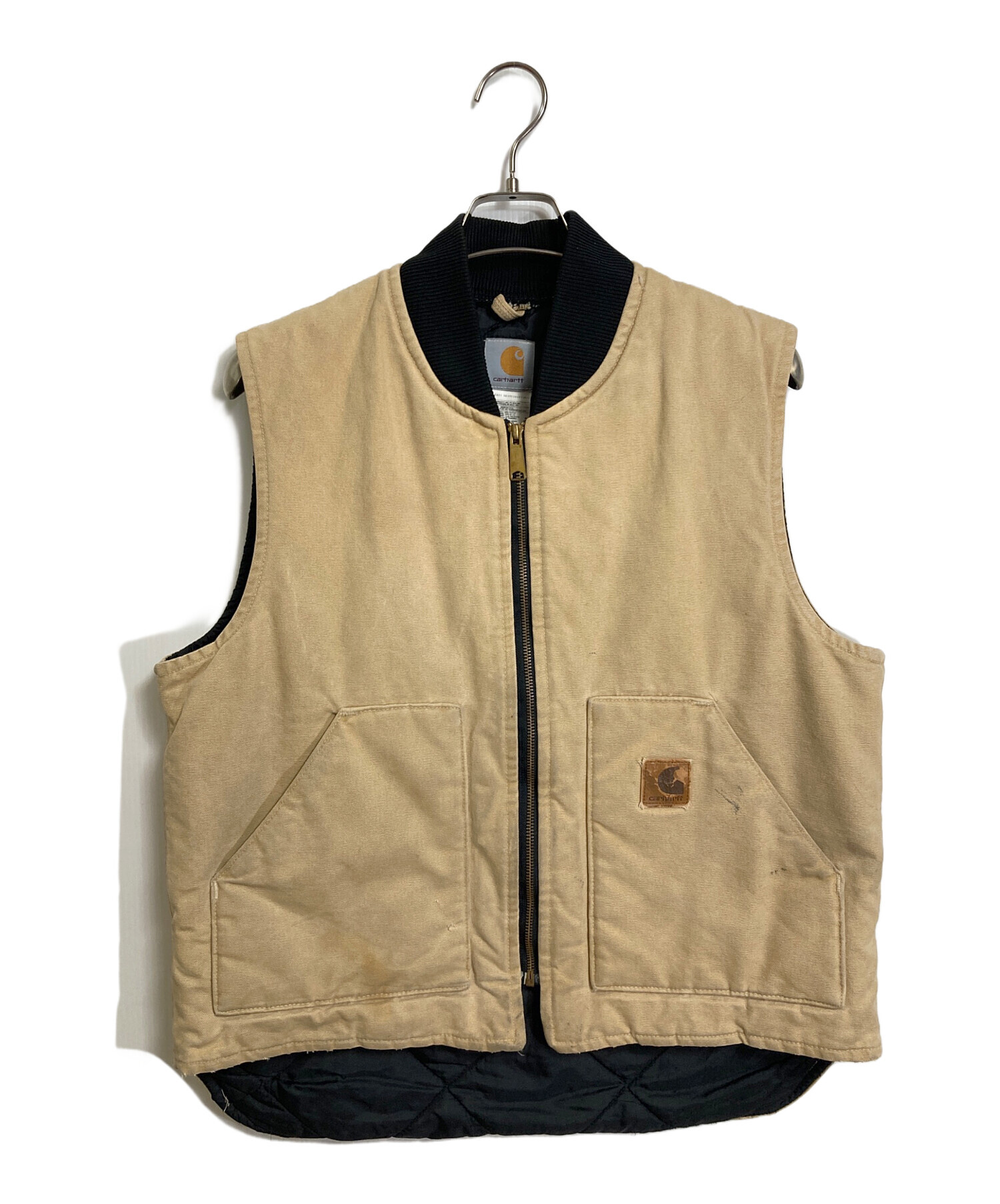 CARHARTT ダックベスト ベージュ フェード カーハート 古着 90s カーハート USA製 ヴィンテージ ダックベスト ベージュ フェード