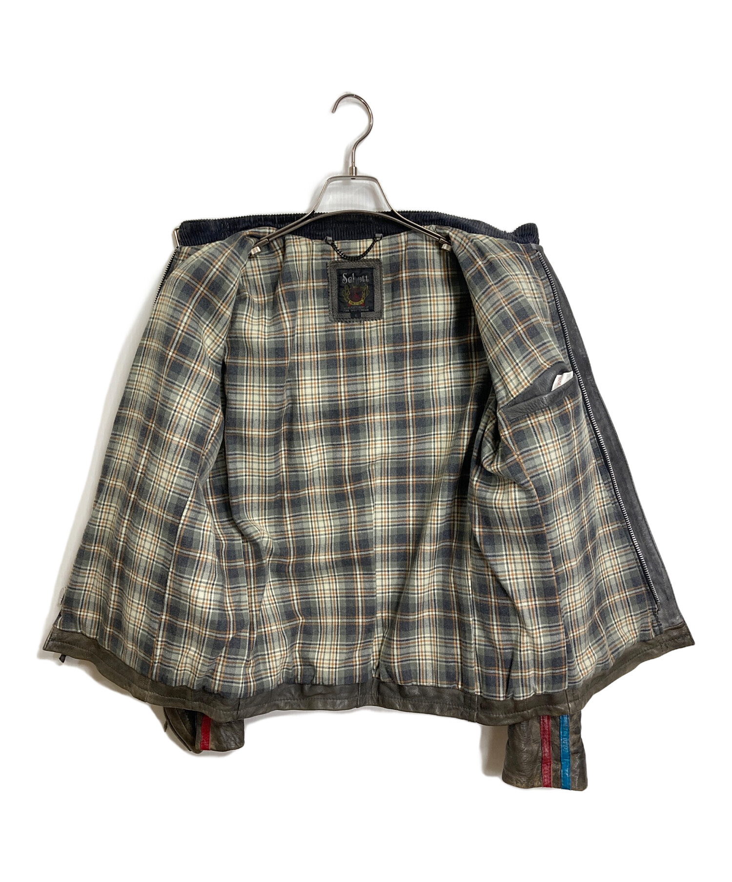 Schott（ショット）USED クラシックレーサージャケット S　ライダース 中古・古着通販】Schott (ショット) CLASSIC RACER JACKET USED加工