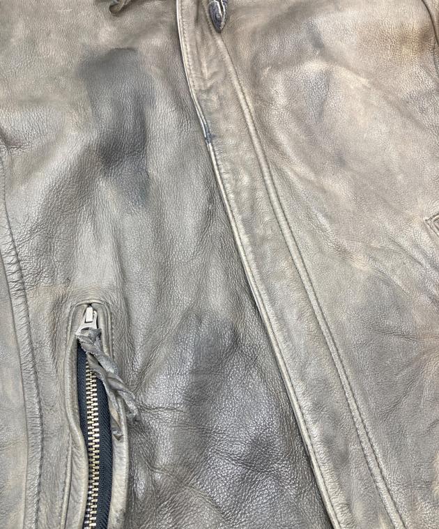 良品　クラシックレーサー　Schott　牛革　グレー S 中古・古着通販】Schott (ショット) CLASSIC RACER JACKET USED加工
