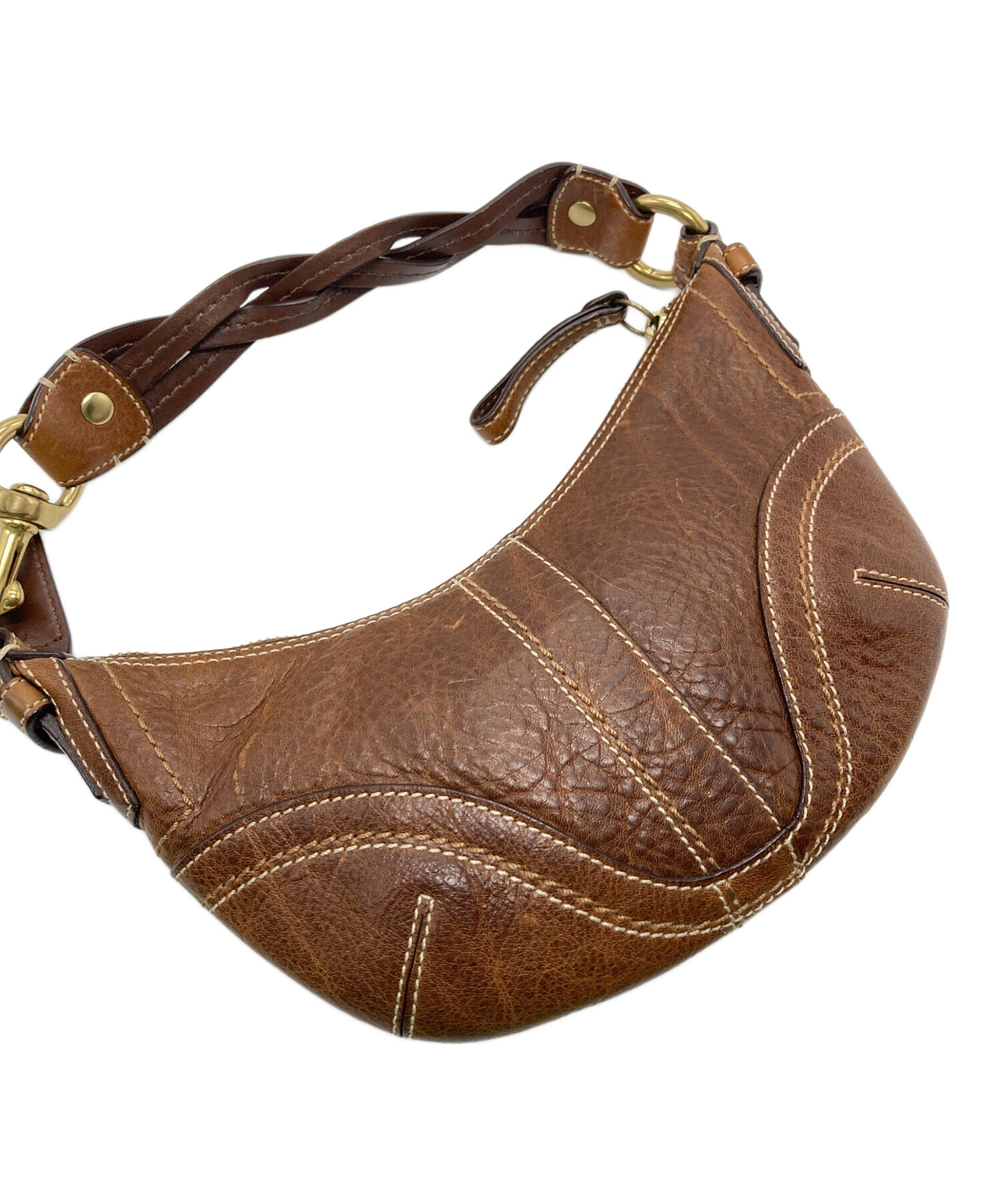 中古・古着通販】COACH (コーチ) レザー ワンショルダーバッグ ミニ