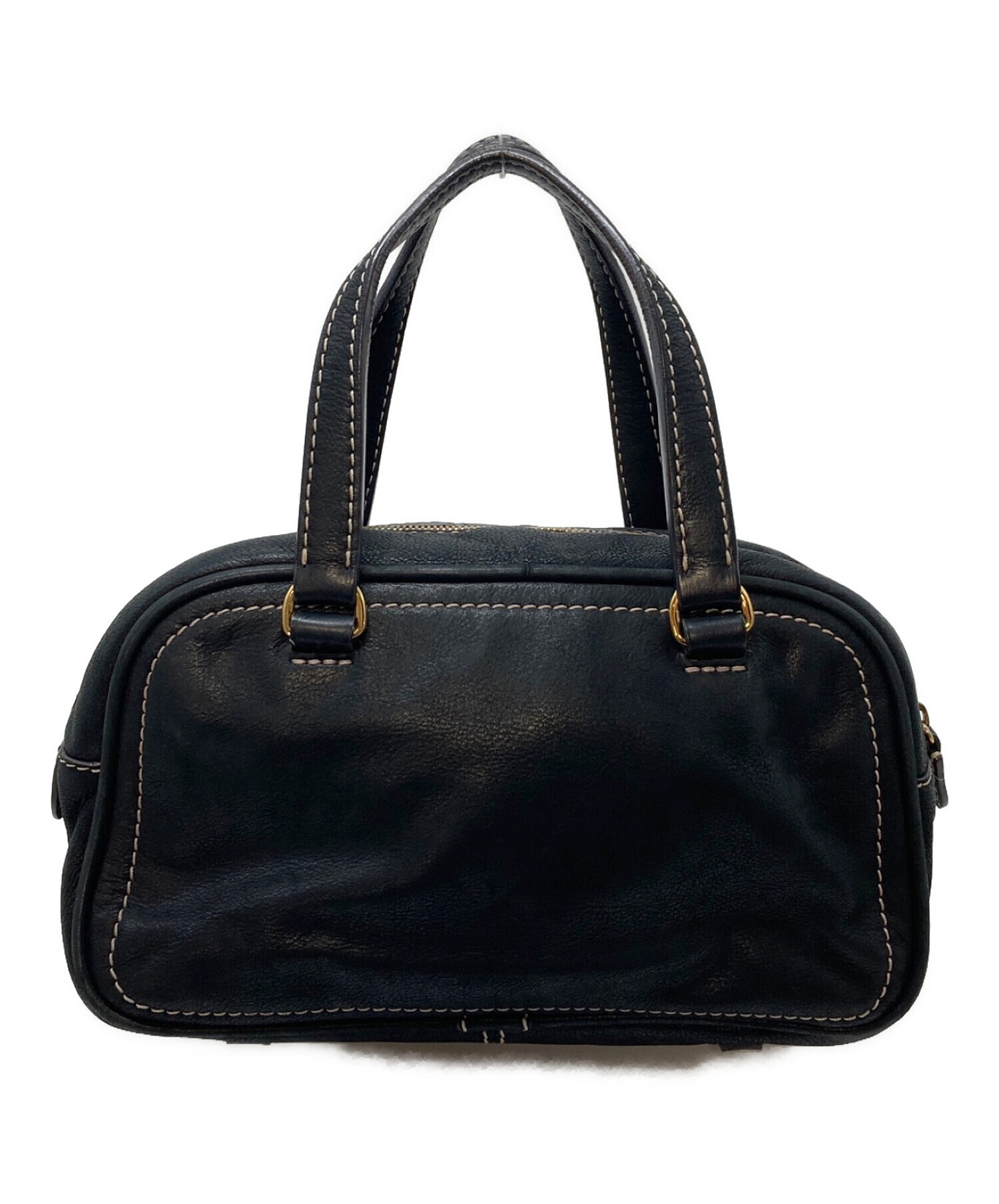 中古・古着通販】LOEWE (ロエベ) ハンドバッグ レザーバッグ ブラック