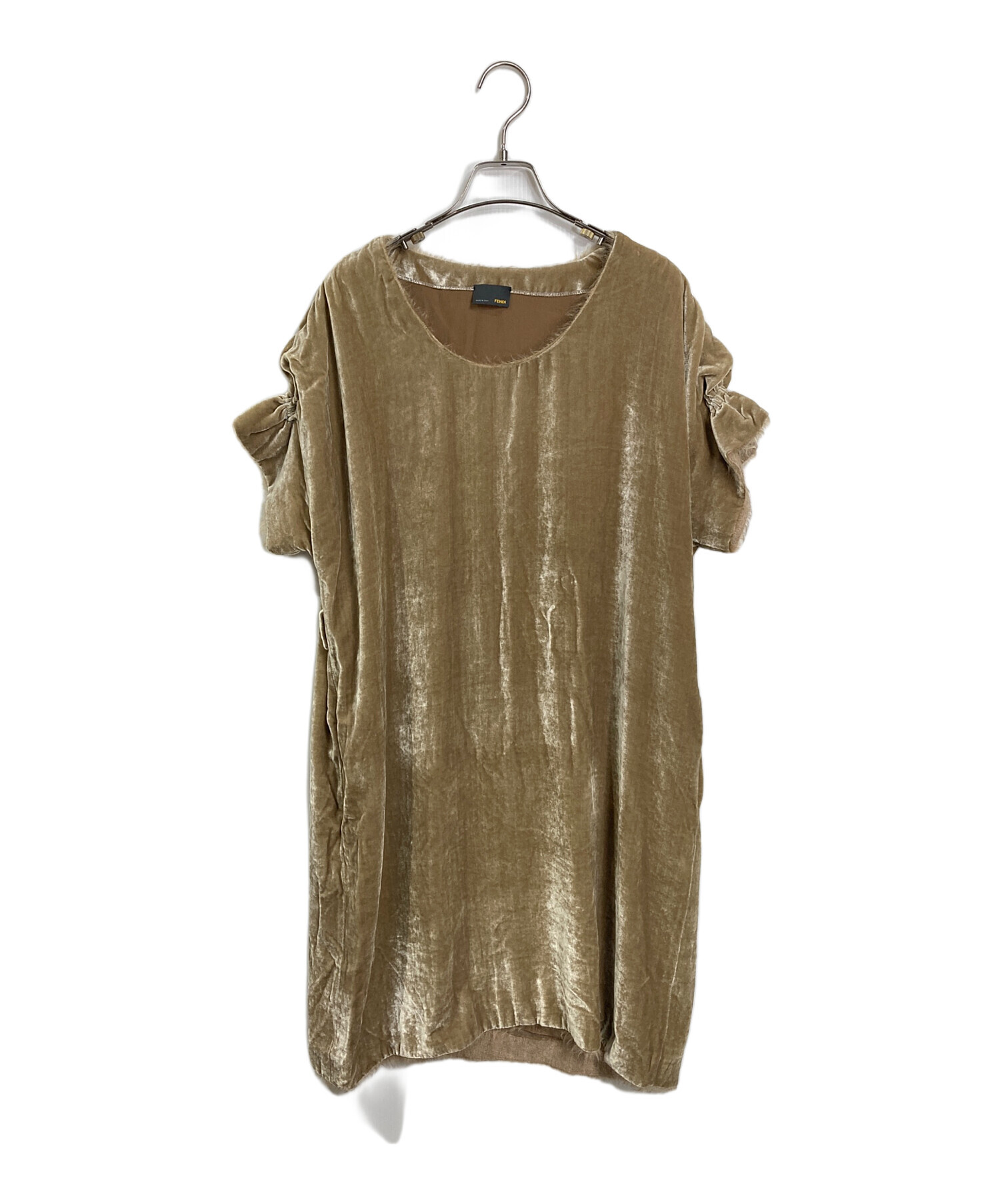 中古・古着通販】FENDI (フェンディ) 半袖ワンピース ベージュ サイズ