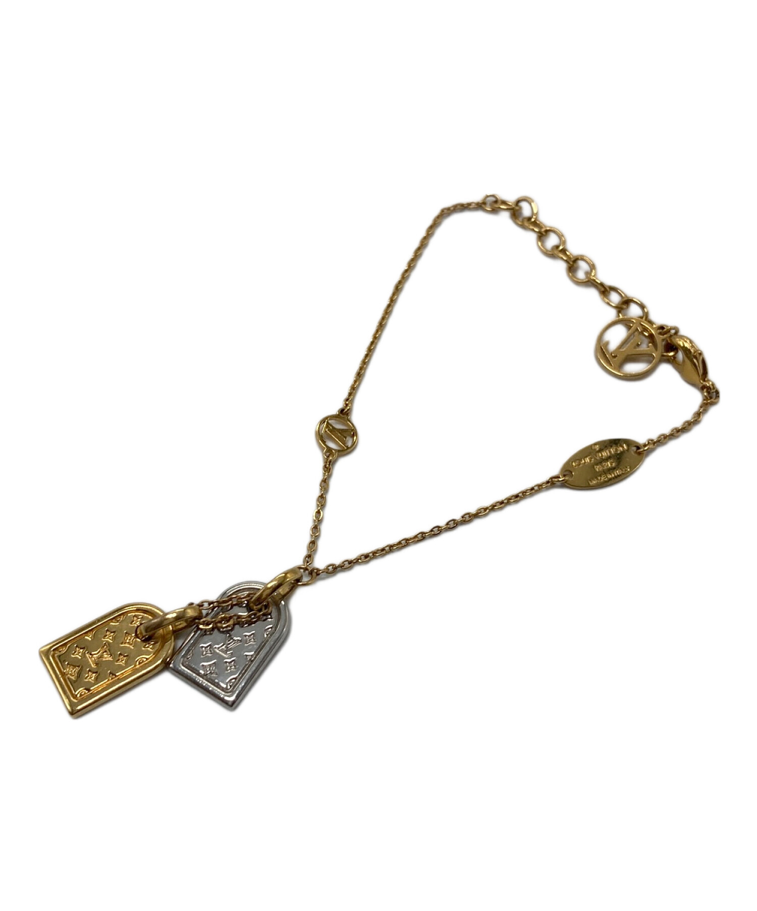 中古品 Louis Vuitton ロゴチャーム ブレスレット チェーン 中古・古着通販】LOUIS VUITTON (ルイ ヴィトン) チェーン
