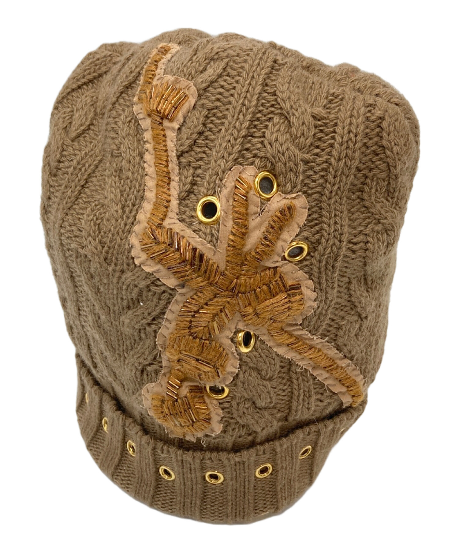 中古・古着通販】PRADA (プラダ) カシミヤ混ニット帽 ベージュ