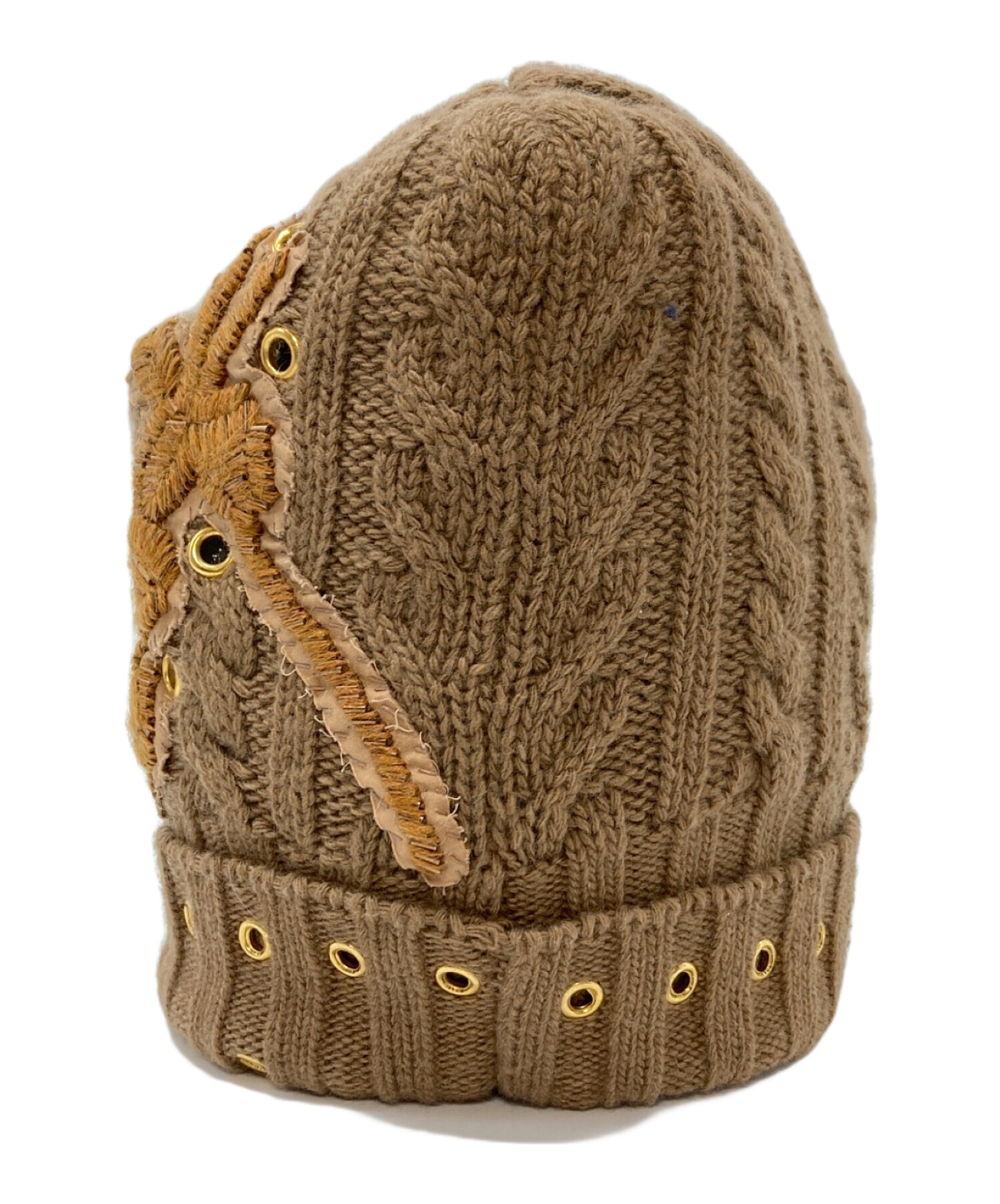 PRADA カシミヤ ニット帽 中古・古着通販】PRADA (プラダ) カシミヤ混ニット帽 ベージュ