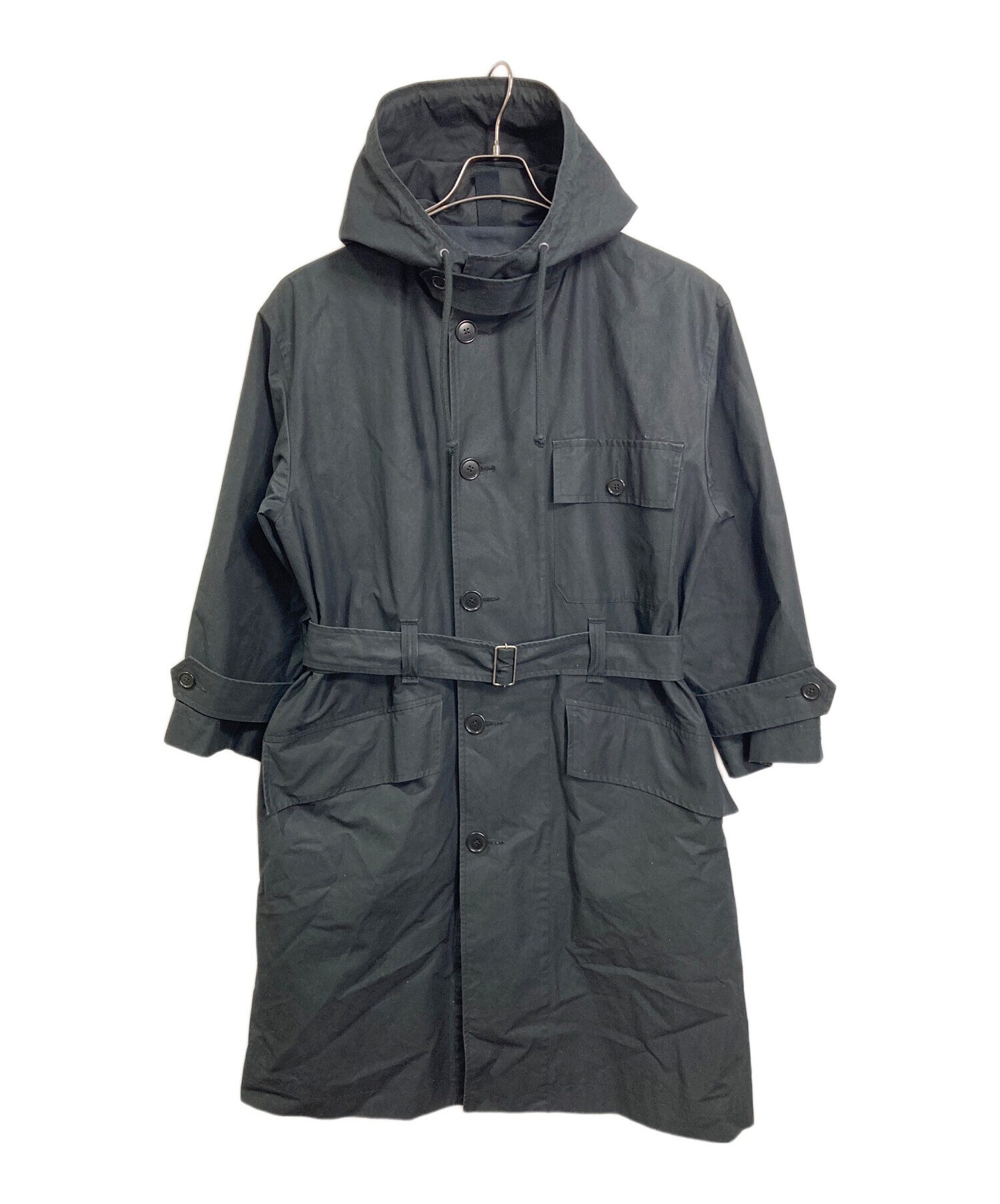 中古・古着通販】MHL (エムエイチエル) フーデッドコート ロングコート 