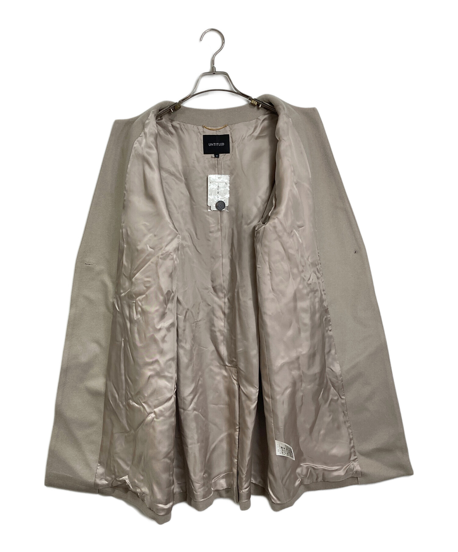中古・古着通販】UNTITLED (アンタイトル) カシミヤ混ノーカラーコート 