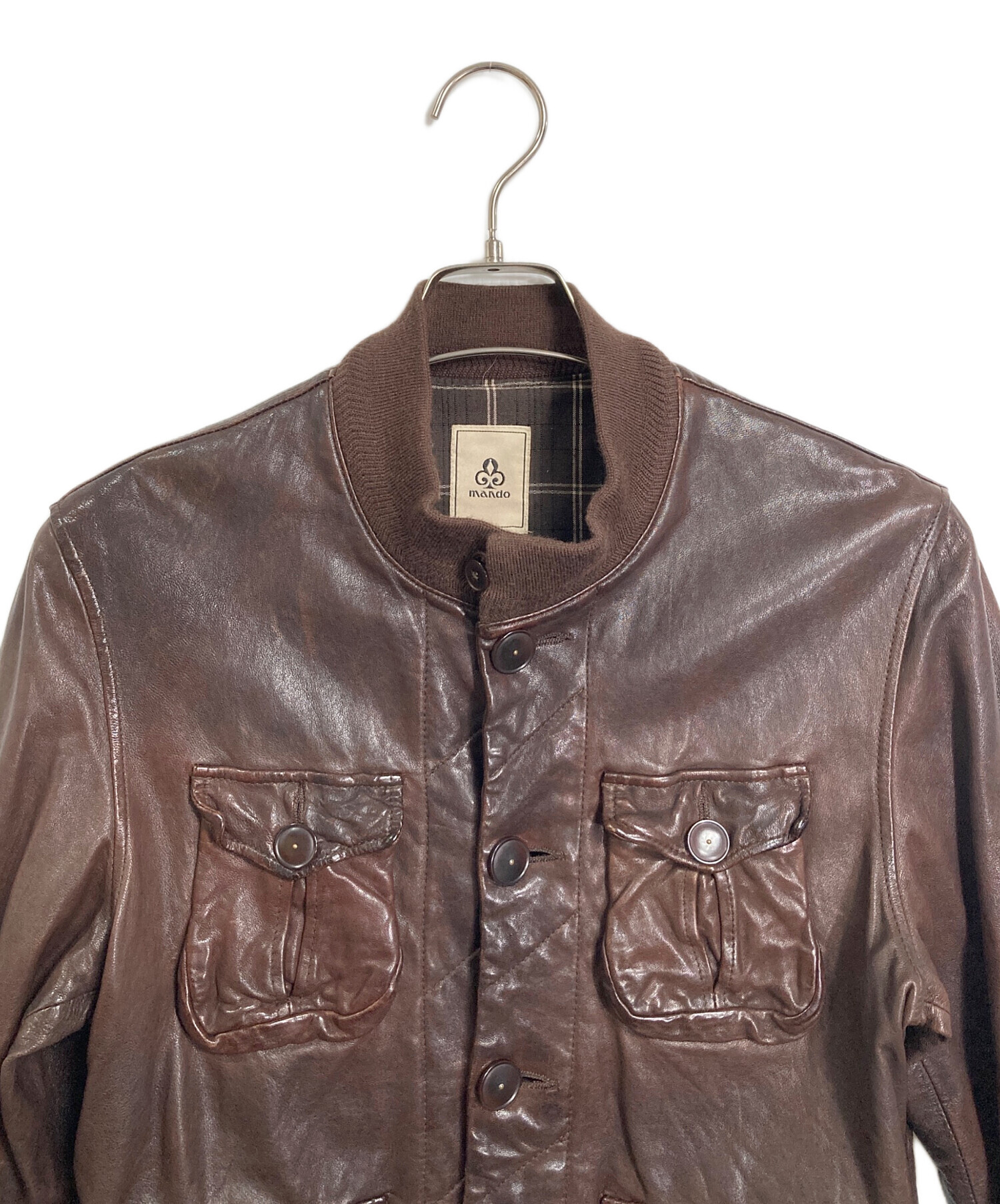 mando マンド カジュアルジャケット メンズ 【古着】【中古】 中古・古着通販】MANDO (マンドー) レザージャケット ラムレザー