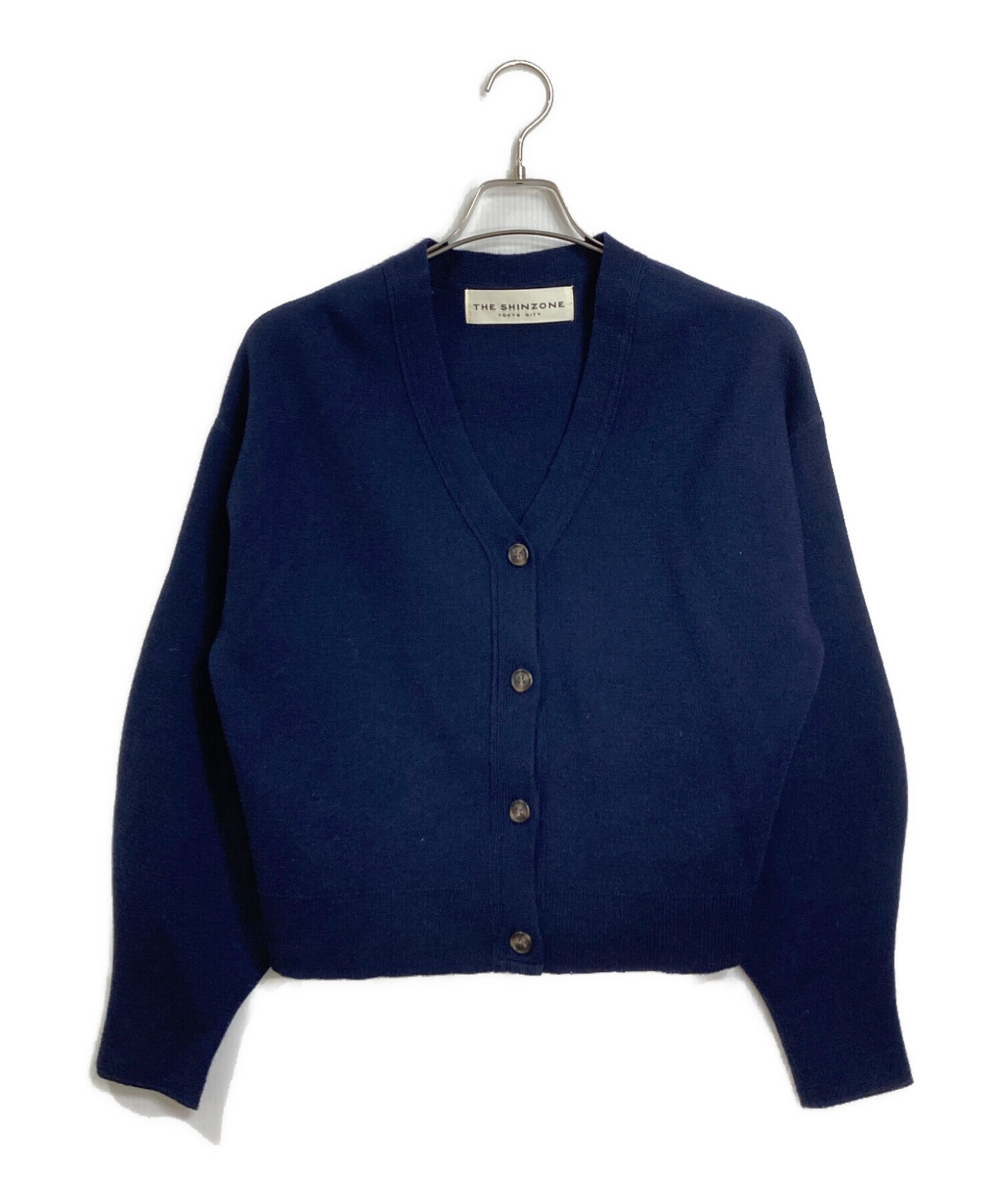 THE SHINZONE ネイビー カーディガン F0 中古・古着通販】THE SHINZONE (ザ シンゾーン) CAPELIN KINT CARDIGAN
