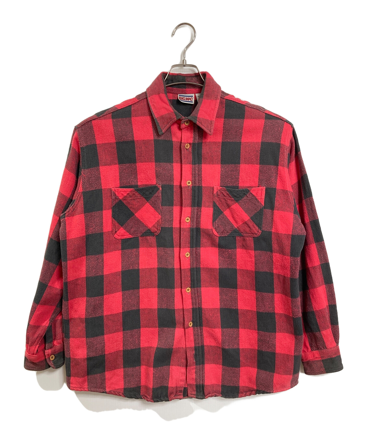 80’s BICMAC チェックネルシャツ サイズL相当 80's BICMAC チェックネルシャツ サイズL相当 80's BIGMAC 赤ベース 好